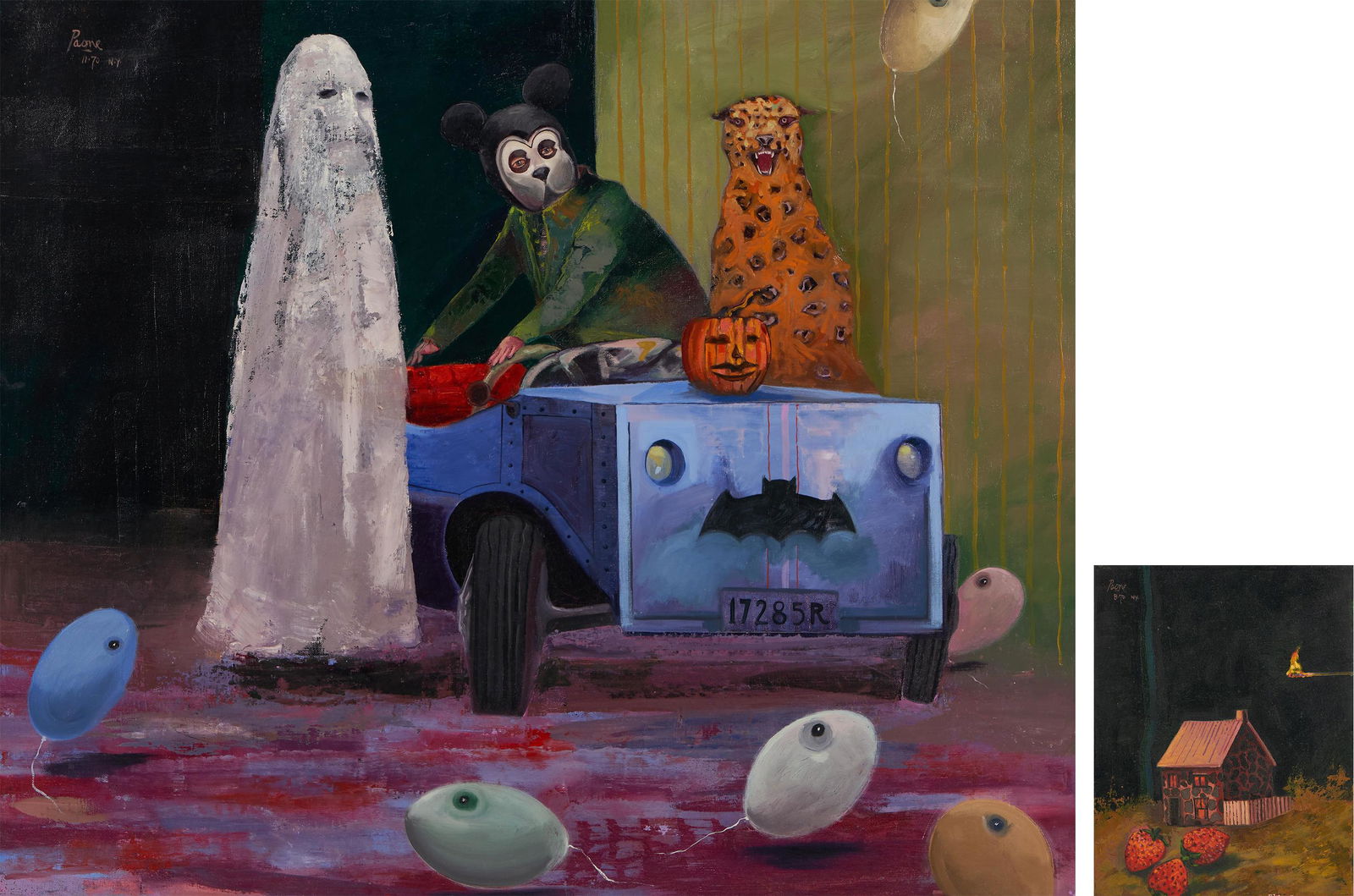 2 Exhibited Peter Paone Paintings, Halloween & Strawberry Farm (1 of 16)
