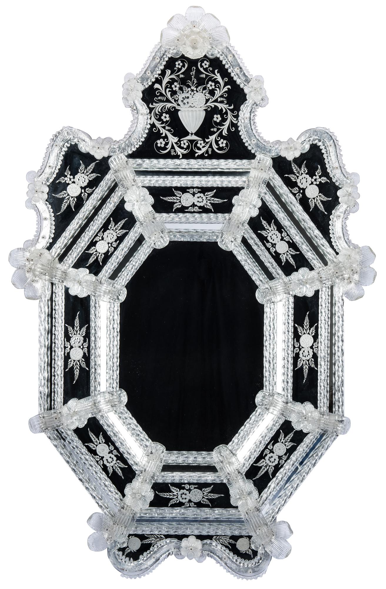 Venetian Style Etched Glass Mirror (1 of 7)