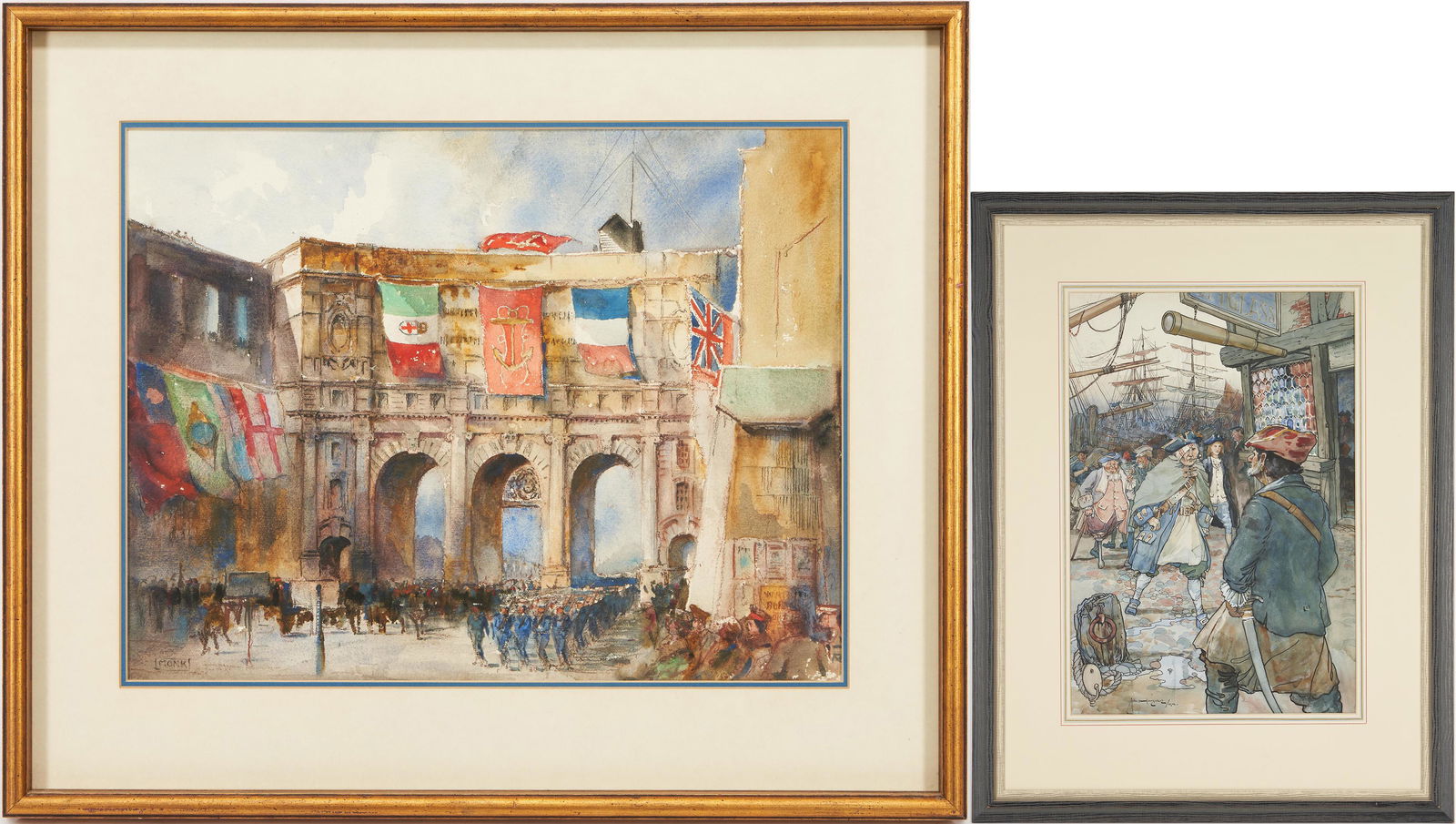 2 Watercolor Paintings, incl. William Monk & John Gordon Hargrave (1 of 15)