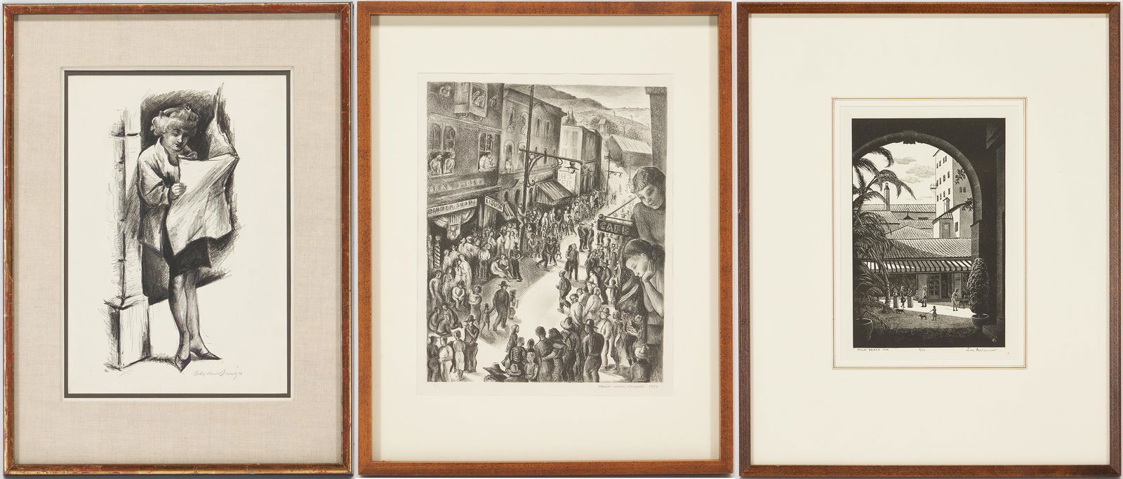 3 American School Prints, incl. Clyde Singer, Helen Beccard, Leo Meissner (1 of 20)