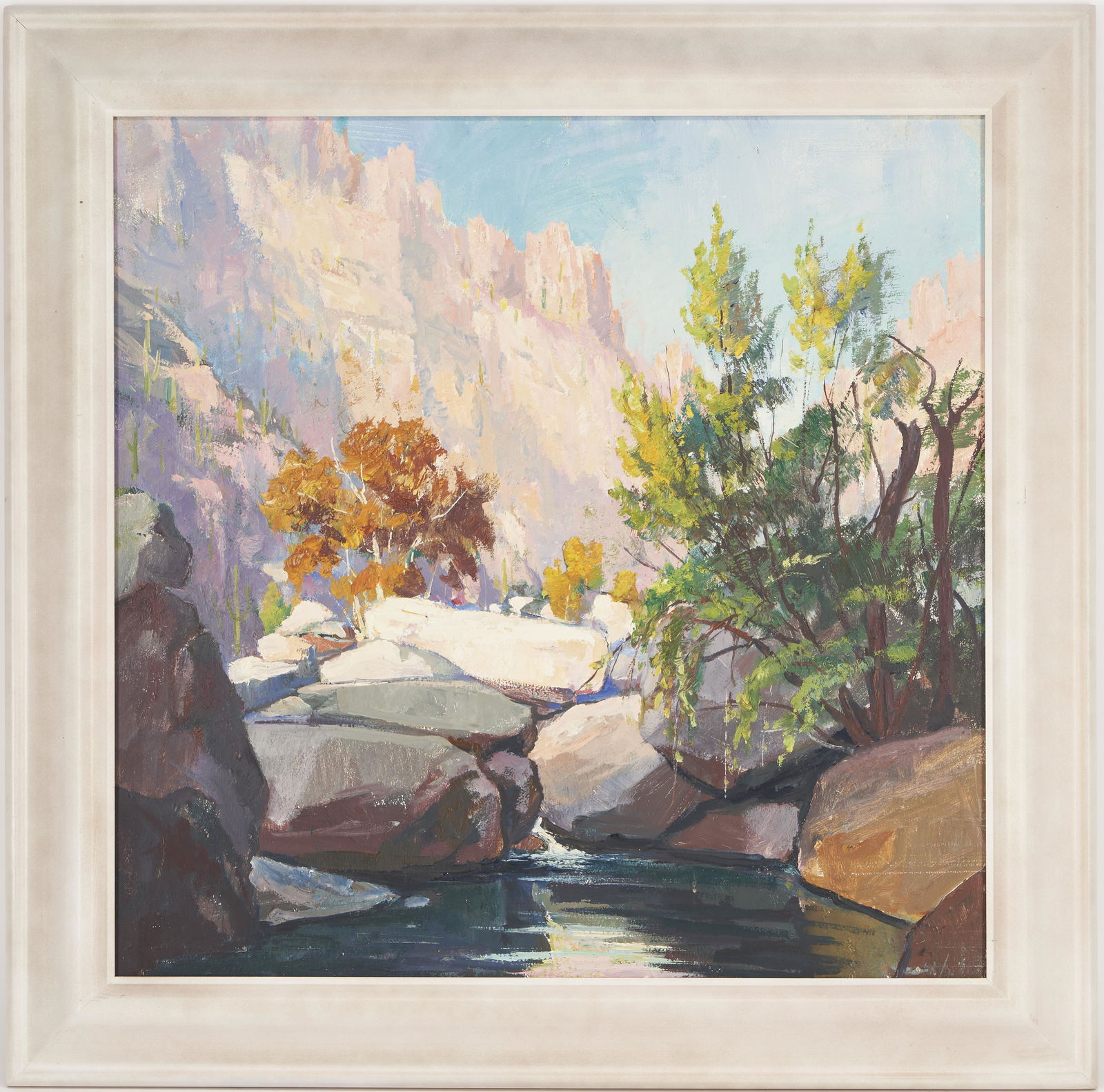 Bela Horvath O/B Landscape Painting, Near Tuscon in Park (1 of 8)