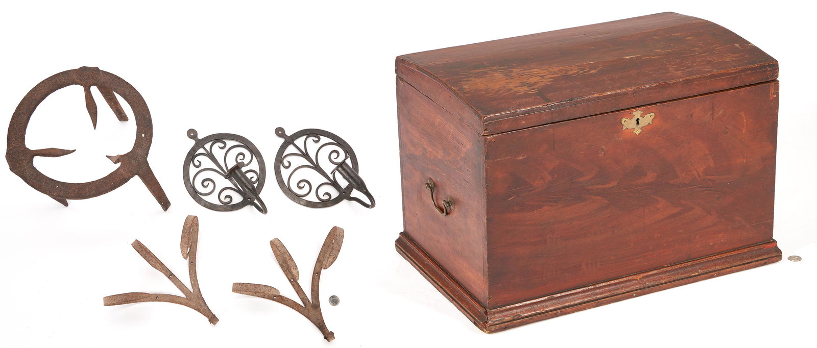 5 Hand Forged Iron Items and 1 Large Dome Top Box (1 of 20)