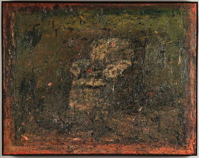 John Lees, abstract oil on canvas: John Lees (American, New York / California 1943 - ) oil on canvas abstract of recliner chair. Signed by the artist and dated '75 en verso. Sight: 22" H x 28" W, Framed: 22 3/8" H x 28 3/8" W. Provenan