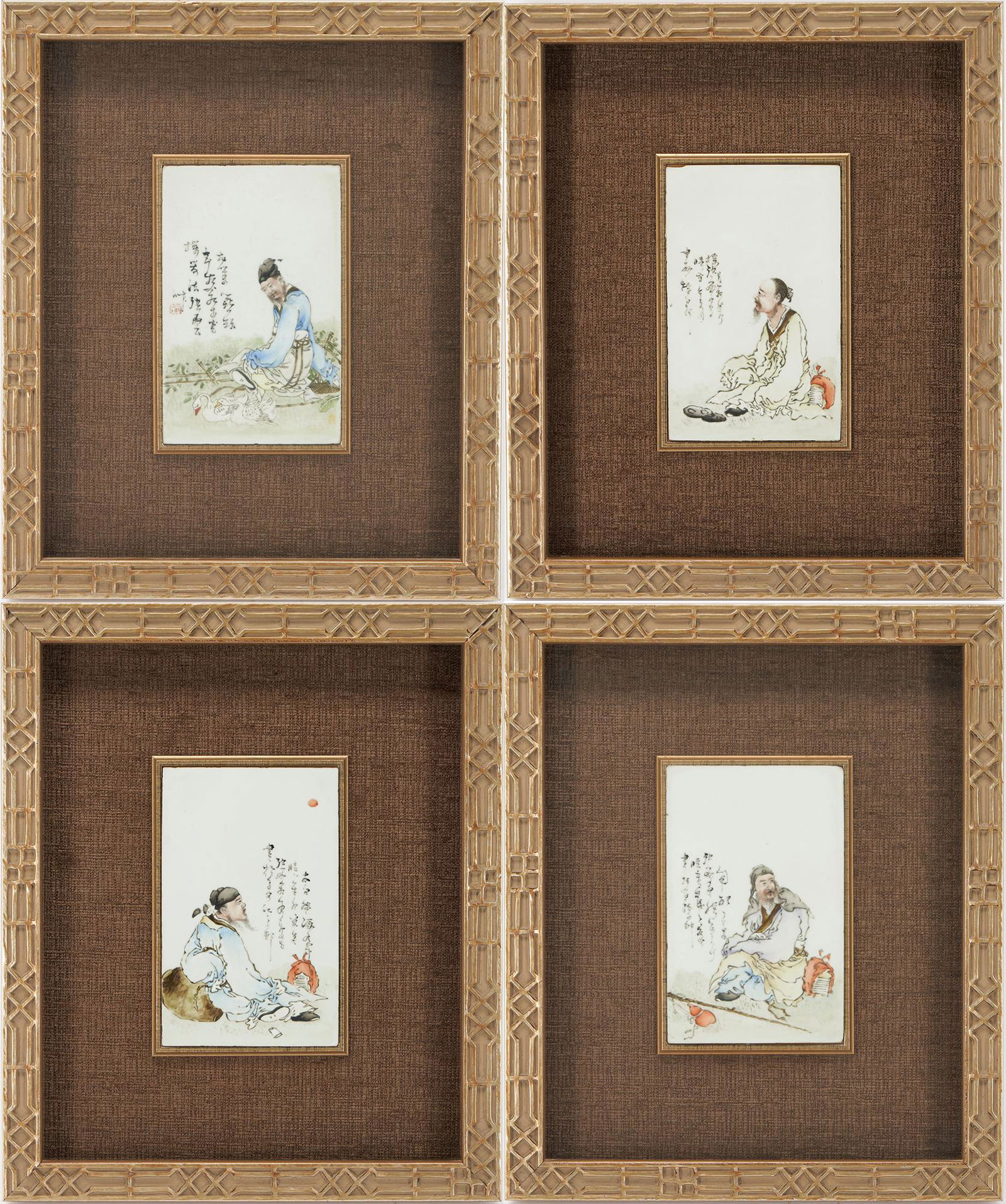 4 Chinese Republic Figural Porcelain Plaques (1 of 20)