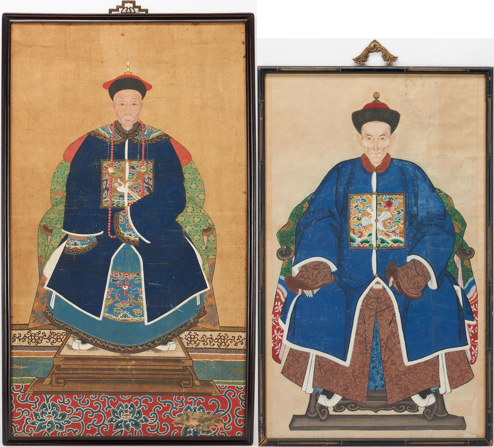 2 Chinese Ancestor Portraits of Qing Civil Officials (1 of 20)