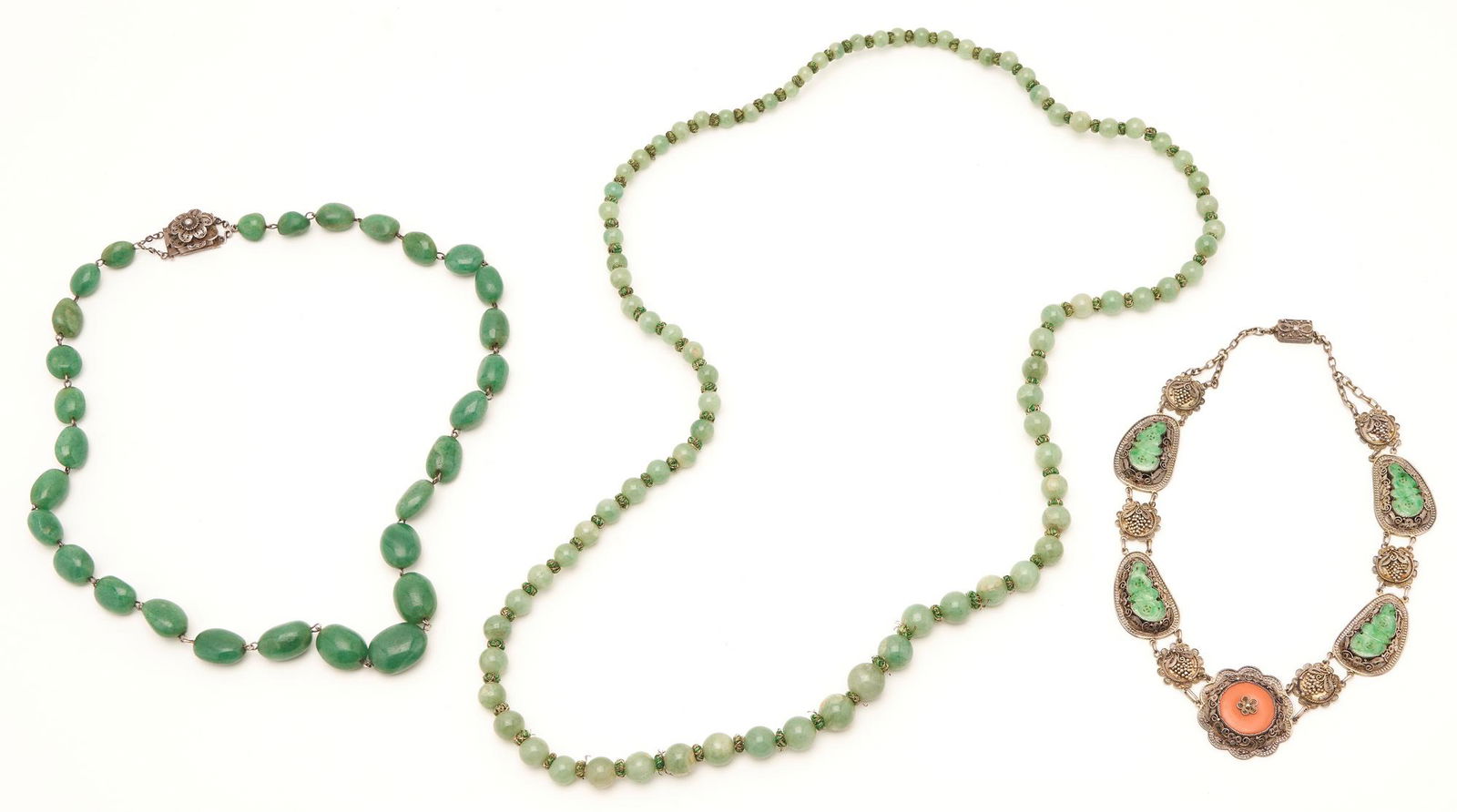 Three Chinese Jade Necklaces (1 of 13)