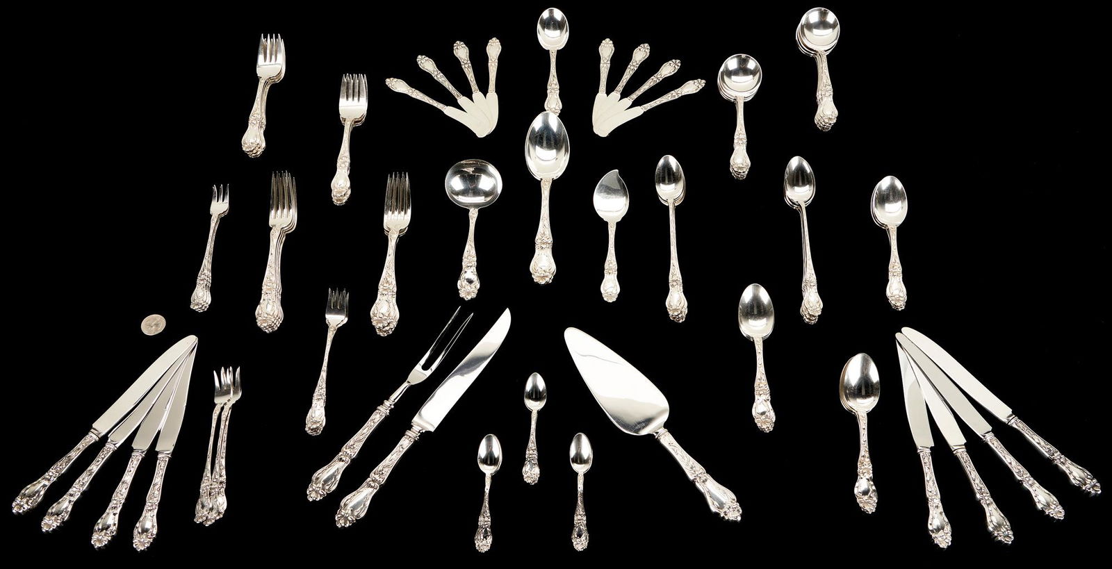 Whiting Lily Pattern Sterling Silver Flatware, 86 pcs. (1 of 9)