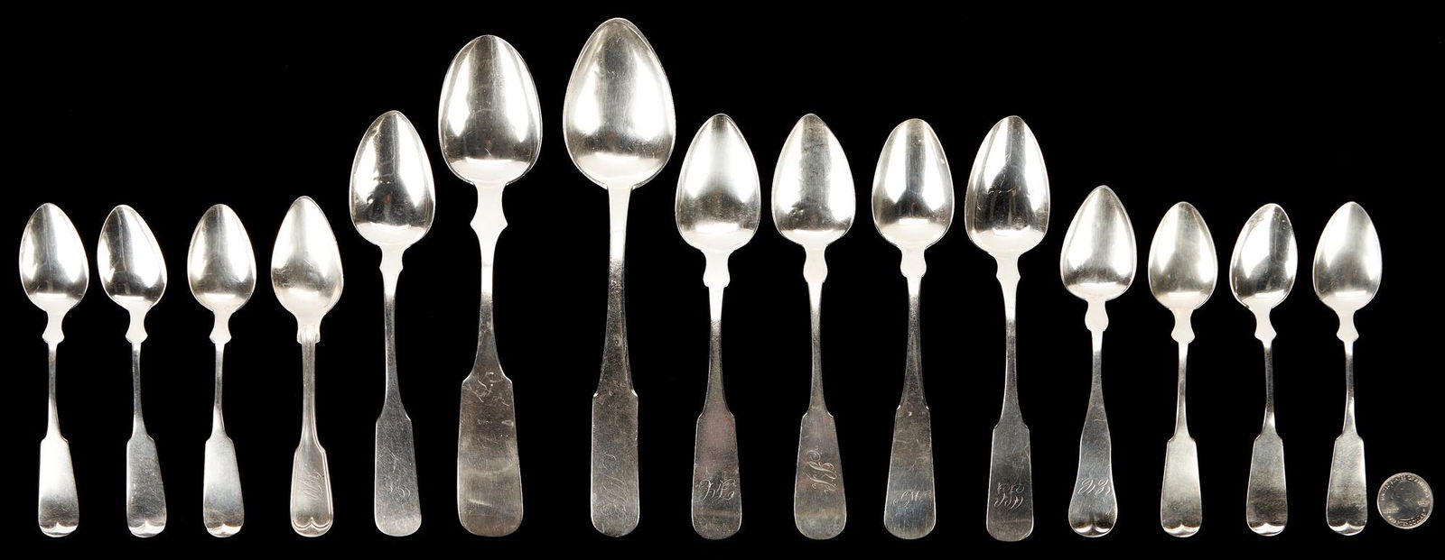 15 Coin Silver & Sterling Spoons, incl. Asa Blanchard, Kentucky (1 of 6)