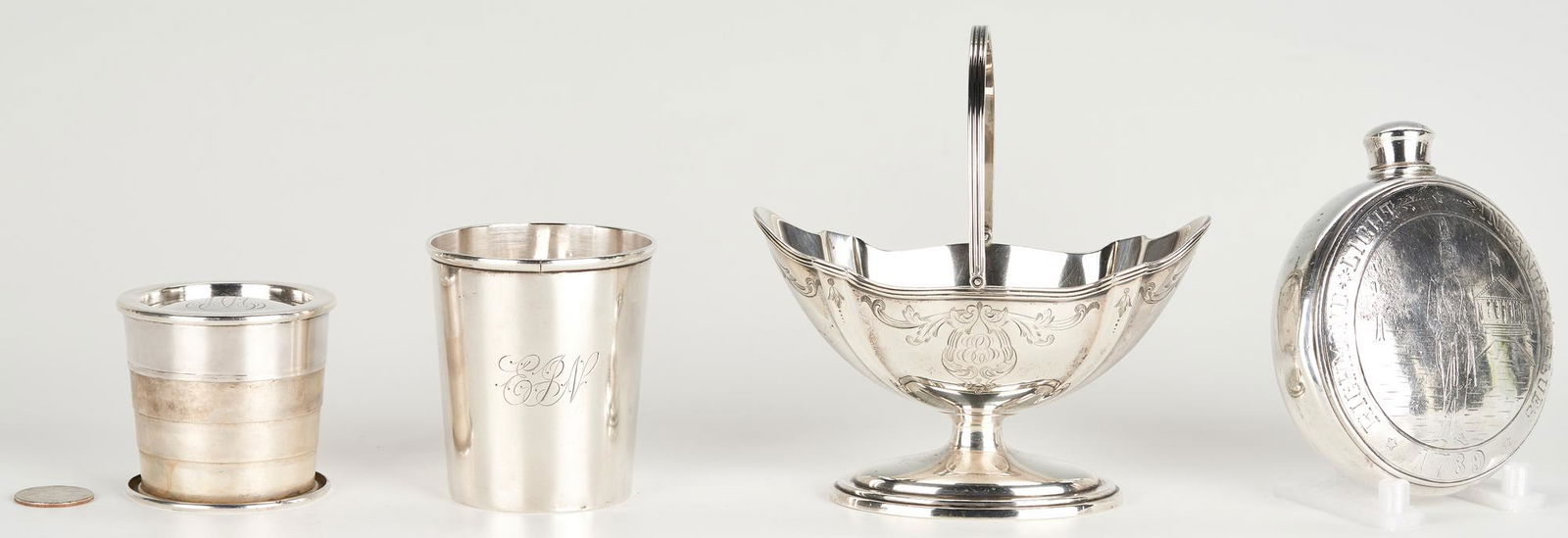2 Silver Cups, Richmond Infantry Flask, & Sterling Sugar Basket (1 of 19)
