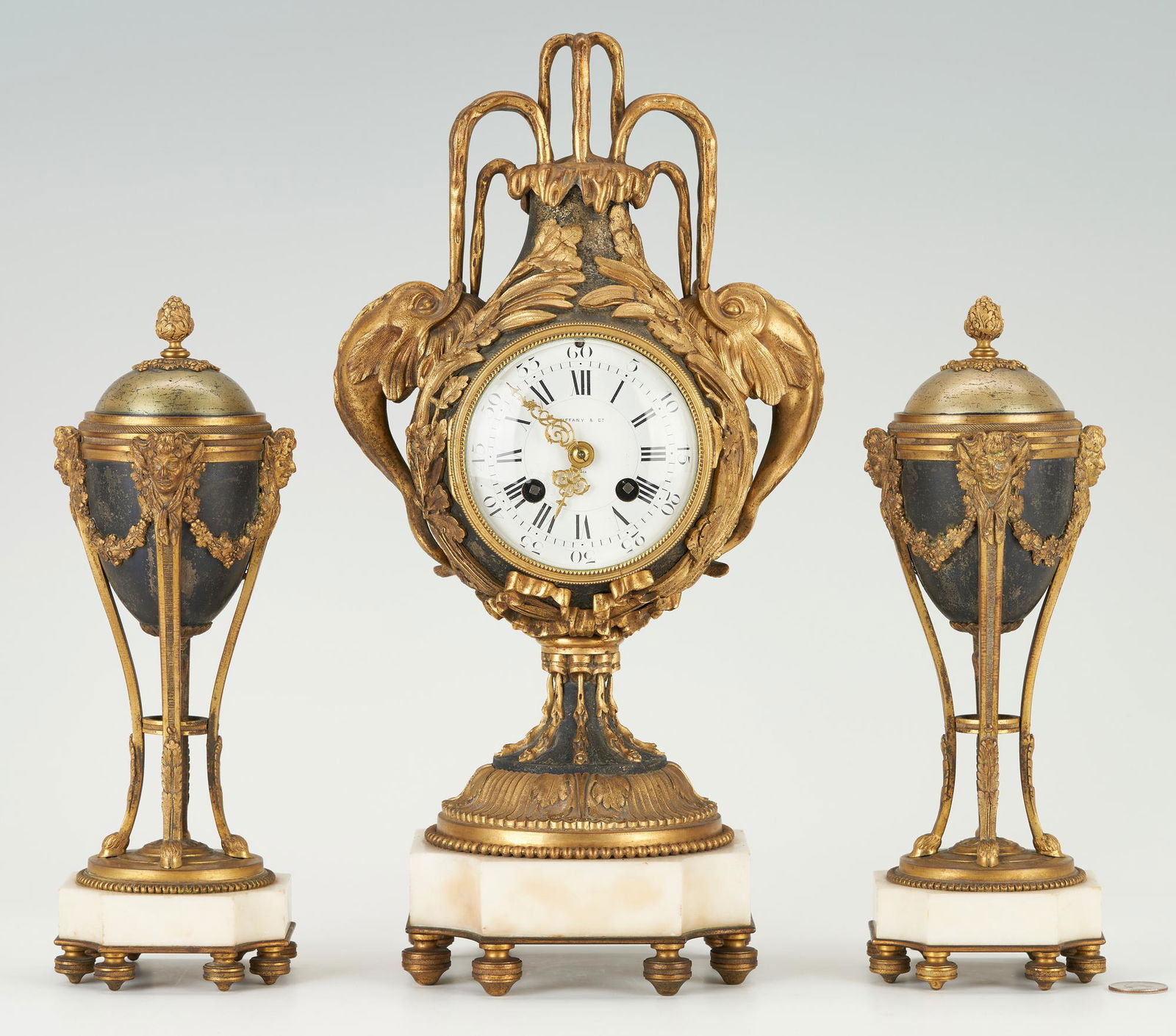 French Empire 3-Piece Garniture Set, Tiffany Retailed (1 of 20)