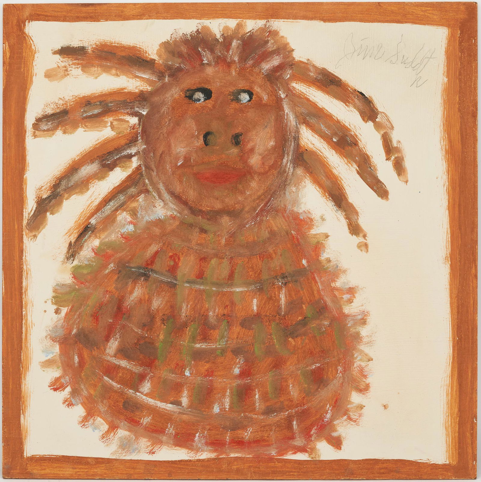 Jimmy Sudduth Folk Art Painting, Woman w/ Headdress (1 of 6)