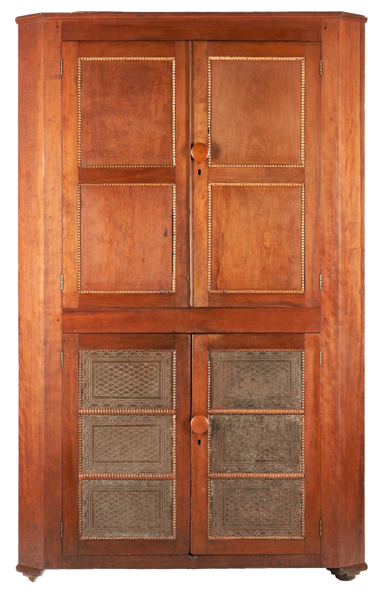 East TN Cherry Corner Cupboard w/ Punched Tins (1 of 17)