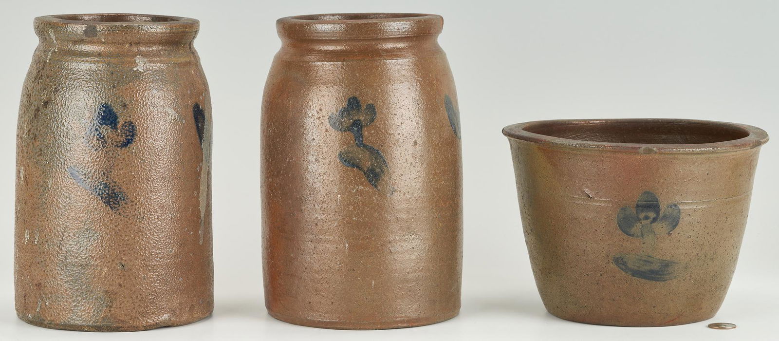 3 East TN Decker Cobalt Decorated Pottery Items (1 of 8)