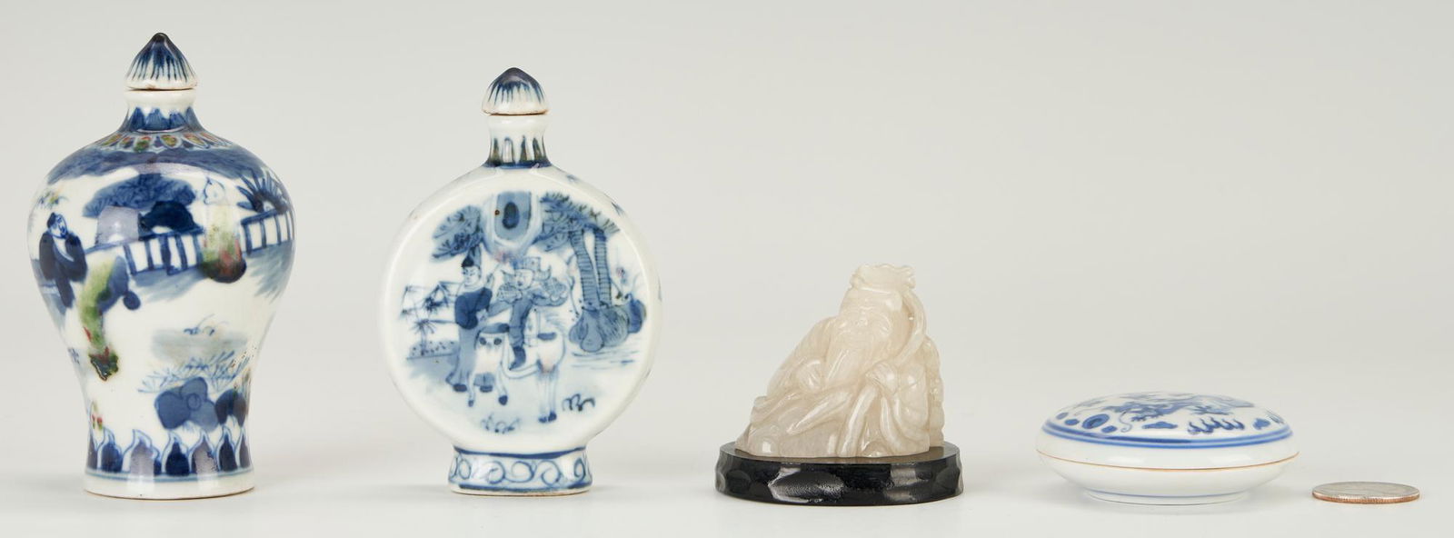 4 Small Asian Items inc. Shou Xing Figure & Famille Verte Snuff Bottle (1 of 13)