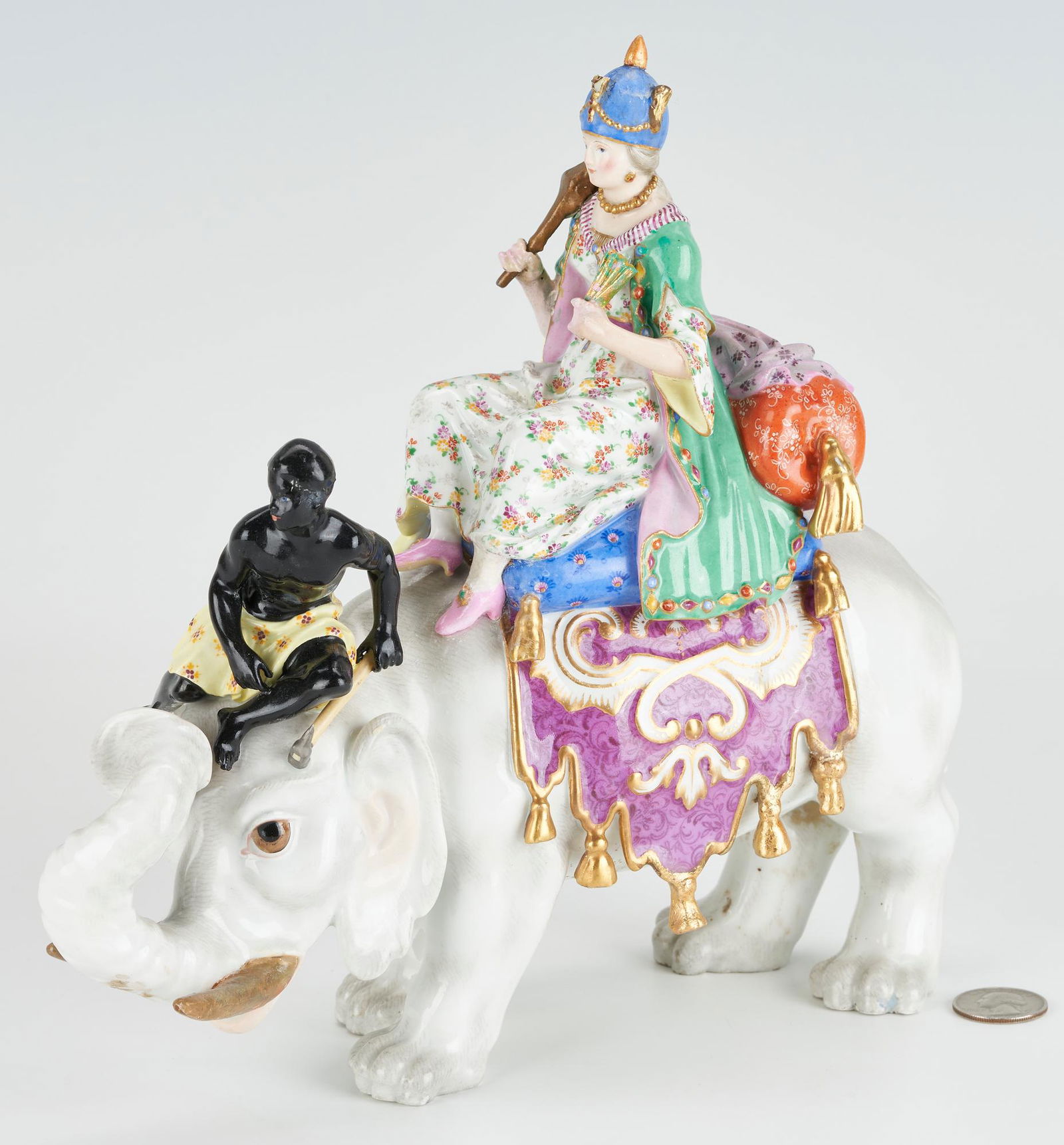 Meissen Porcelain Figural, Noblewoman on Elephant (1 of 10)