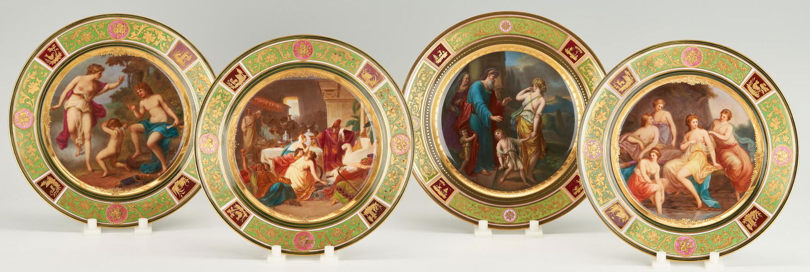 4 Royal Vienna Porcelain Cabinet Plates, Classical & Biblical Scenes (1 of 20)