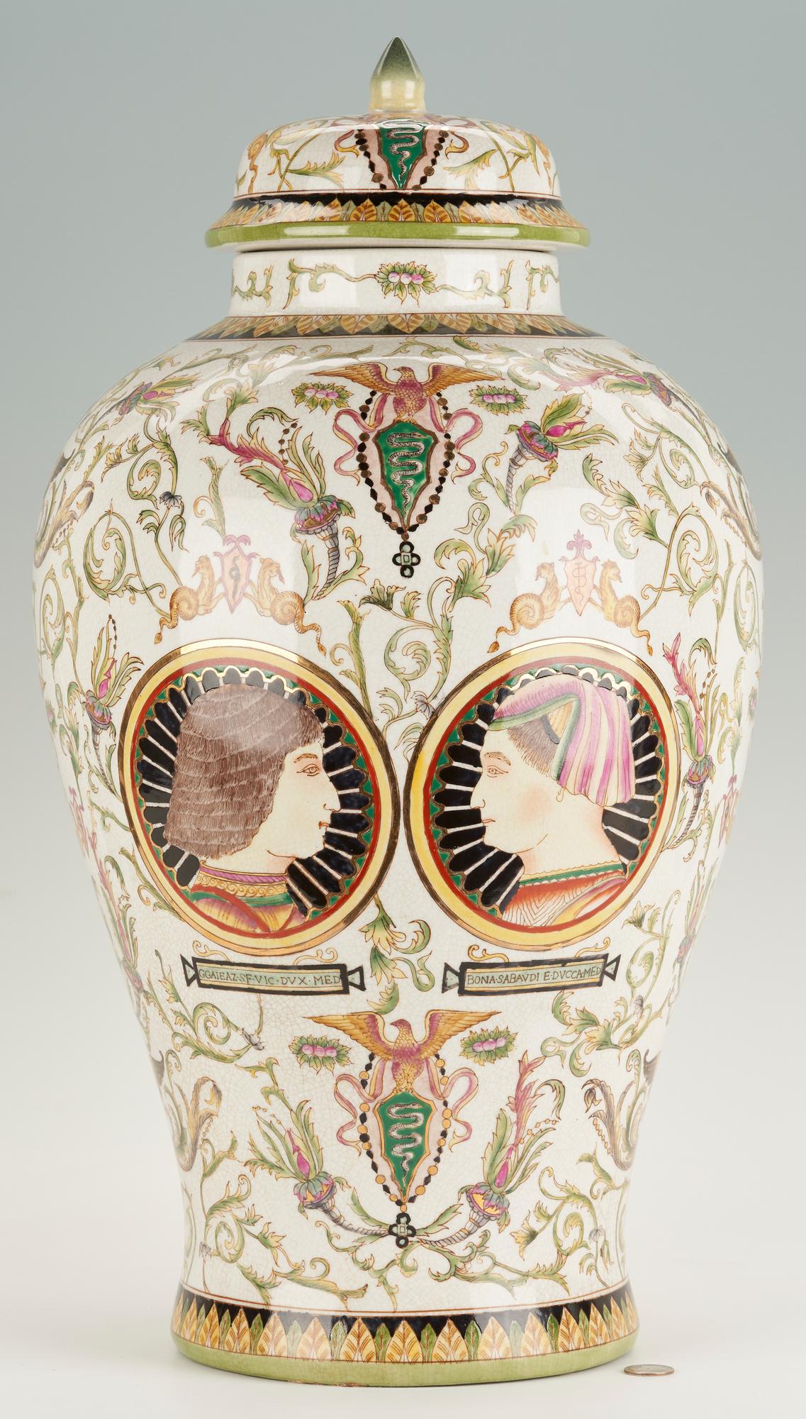 Large Italian Majolica Portrait Urn, Manner of Orazio Fontana (1 of 14)