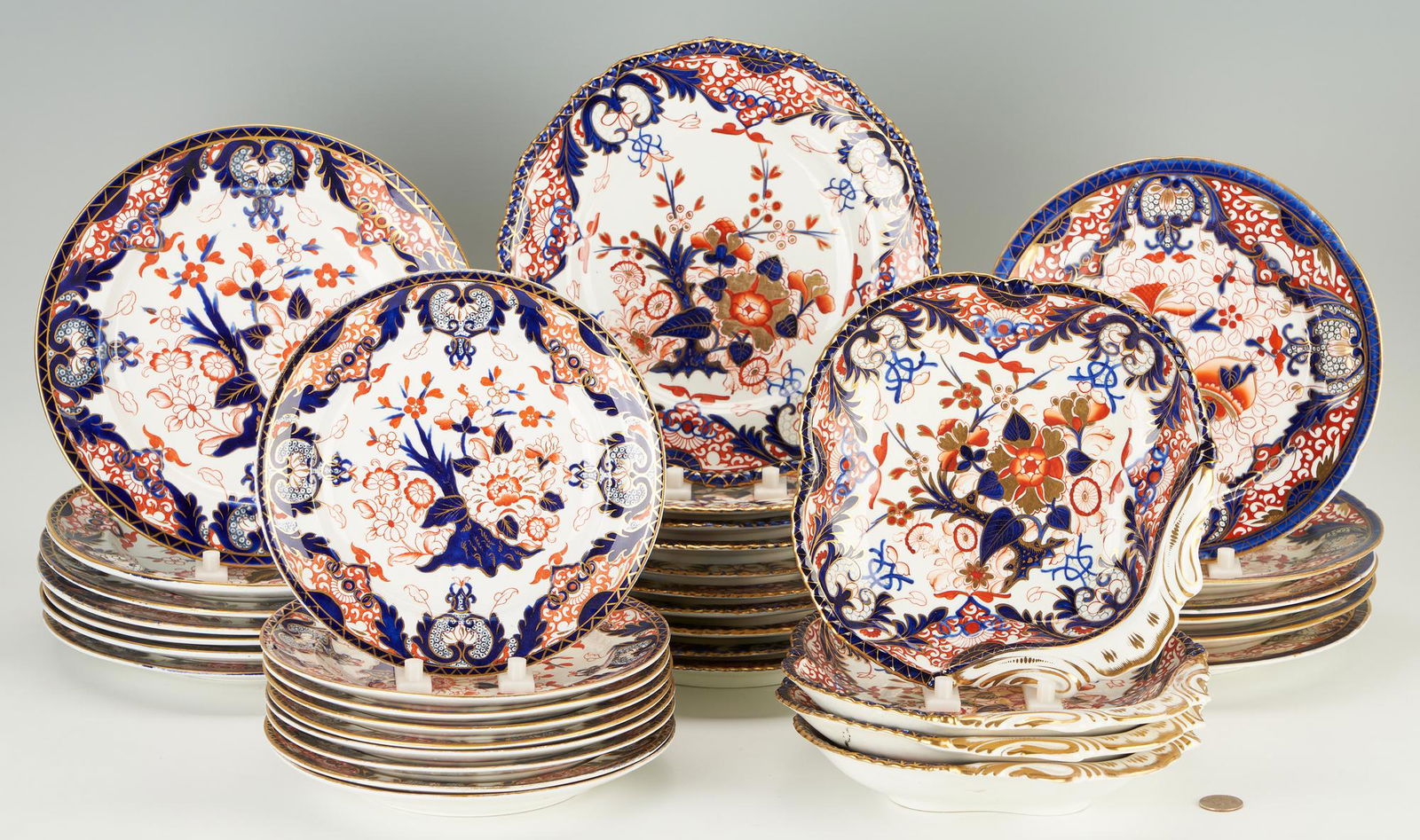 36 pcs. English Imari Porcelain, most Royal Crown Derby (1 of 16)