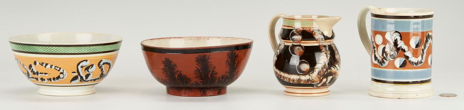 4 English Mochaware Pieces (1 of 12)