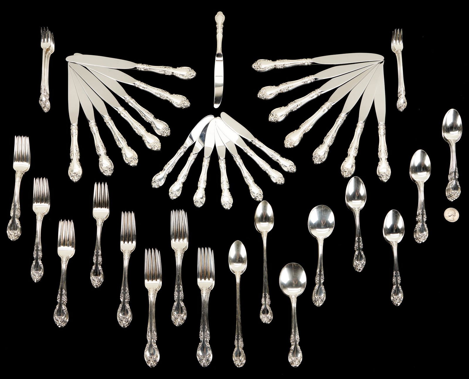 87 Pcs. Gorham Melrose Sterling Silver Flatware, 88 items (1 of 7)