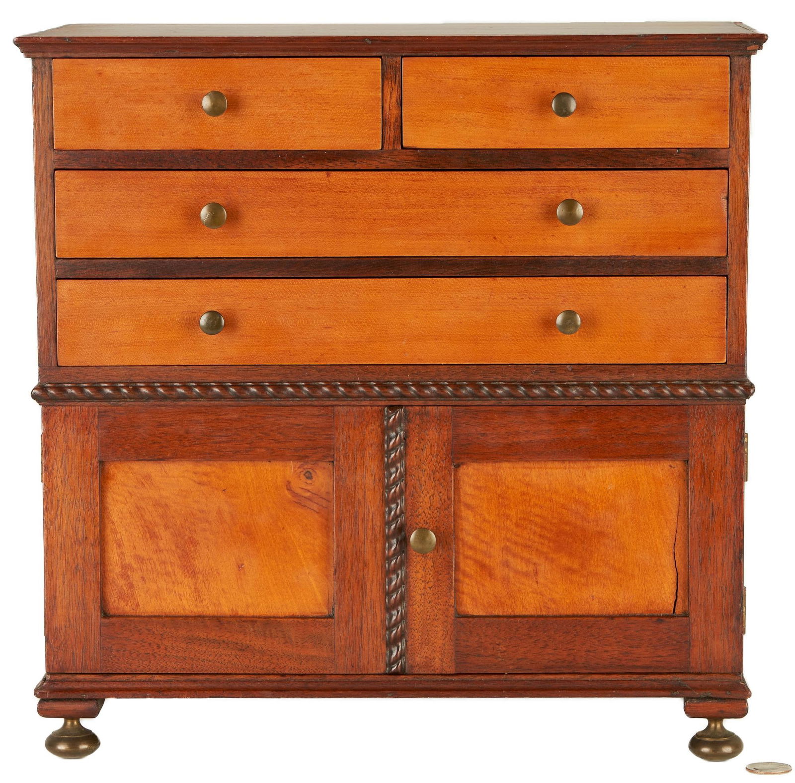 American Walnut & Maple Miniature Press or Cupboard (1 of 10)