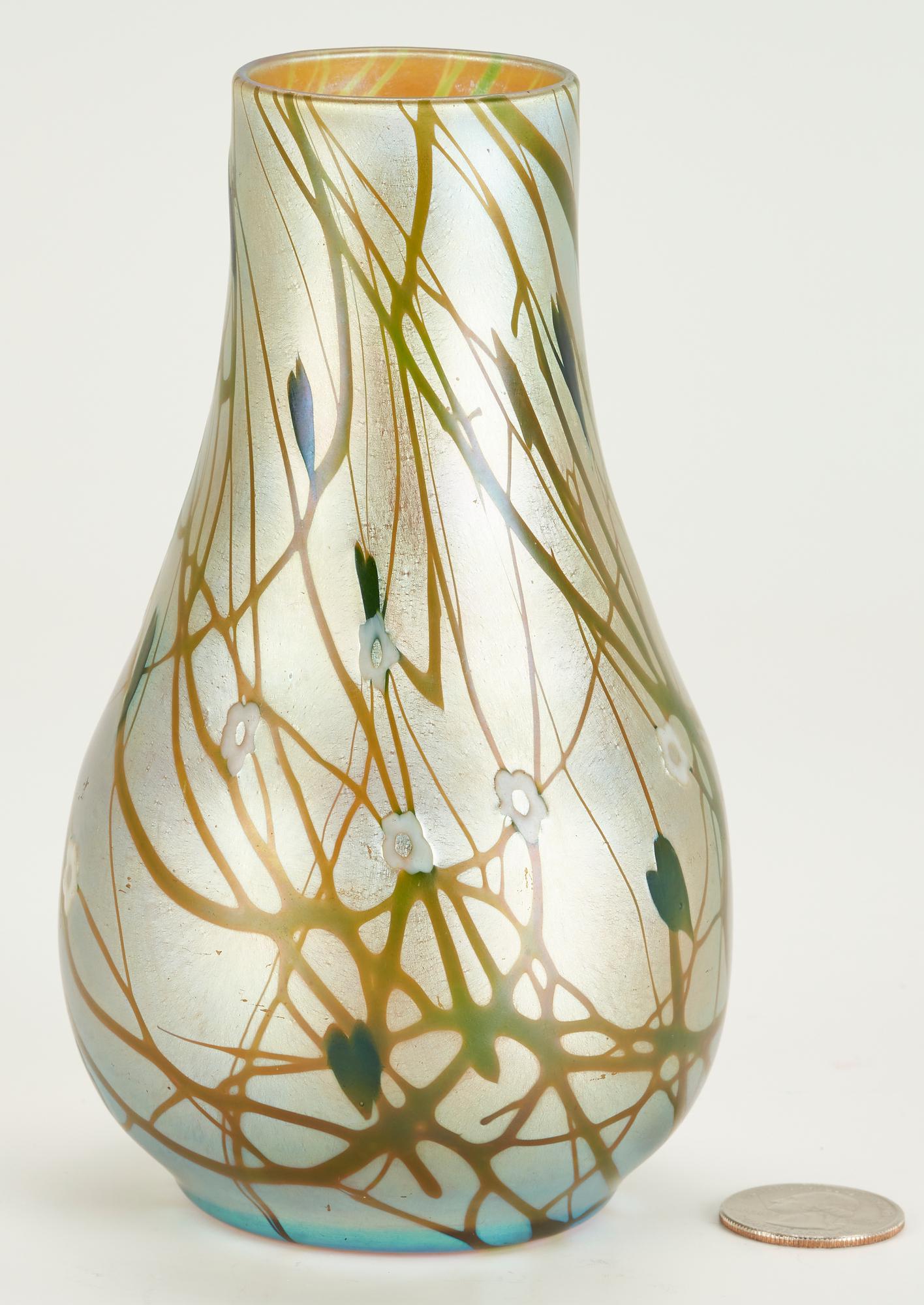 Steuben Aurene Iridescent Millefiori Art Glass Vase (1 of 11)