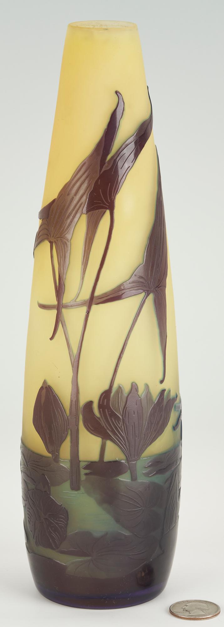 Galle Cameo Glass Vase, Aquatic Scene (1 of 14)