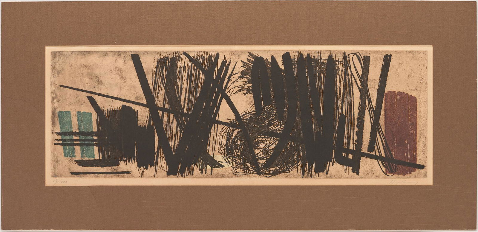 Hans Hartung signed Abstract Aquatint, Large Horizontal or G4 (1 of 8)