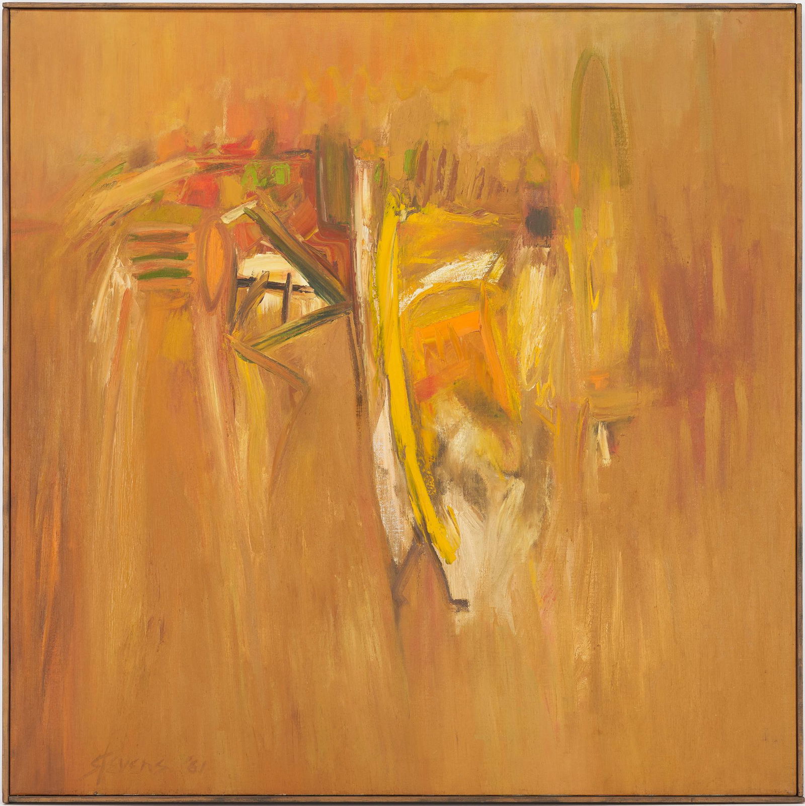 Walter Hollis Stevens Acrylic on Canvas Abstract Painting, Little Ochre Island (1 of 9)