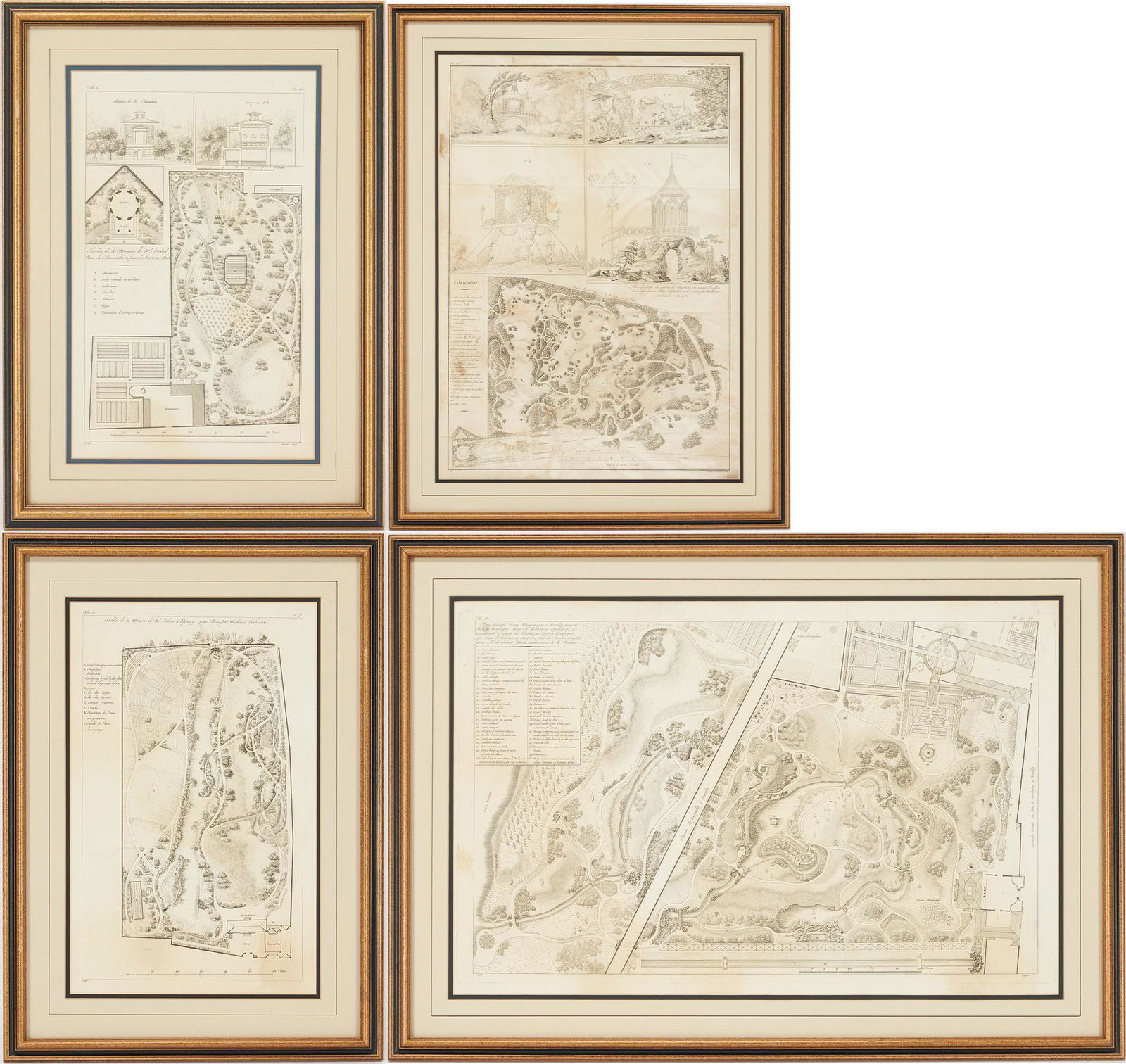 4 Antique Garden Design Engravings after Jean-Charles Krafft (1 of 20)