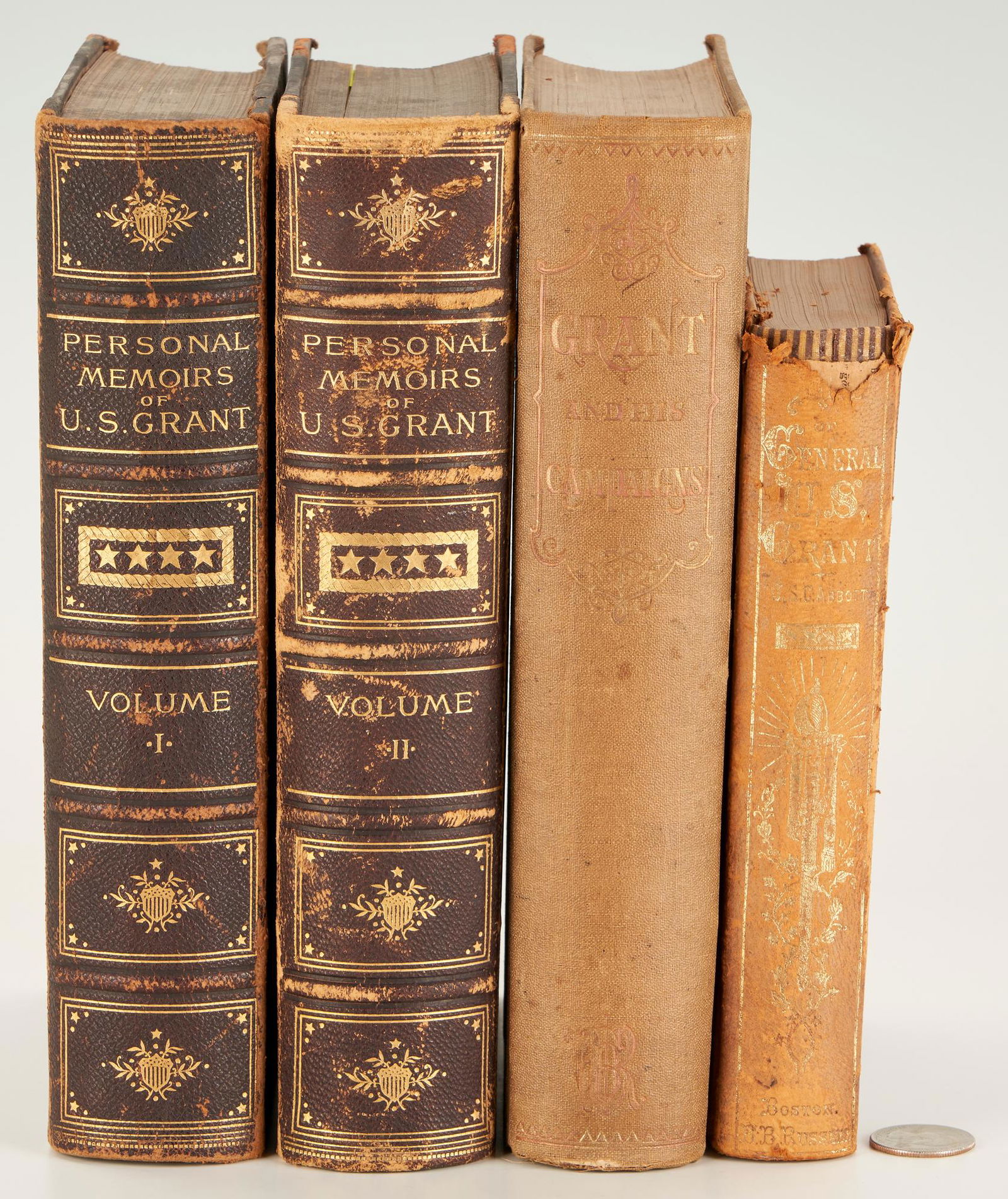 4 1st Ed. Ulysses S. Grant Related Books, incl. Personal Memoirs, 1885-86 (1 of 19)