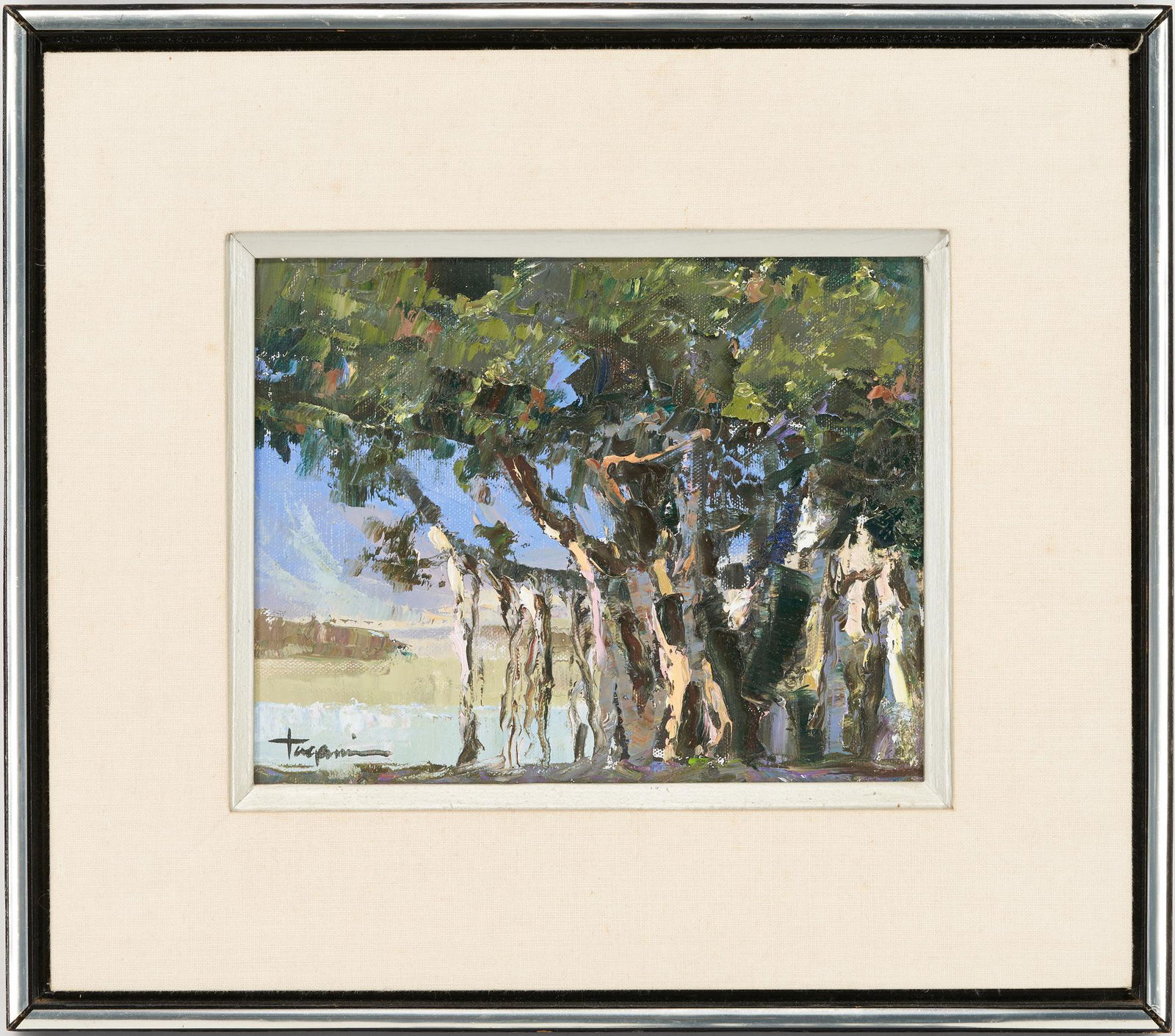 Hiroshi Tagami Small O/C Painting, Banyan Kahaluu (1 of 7)