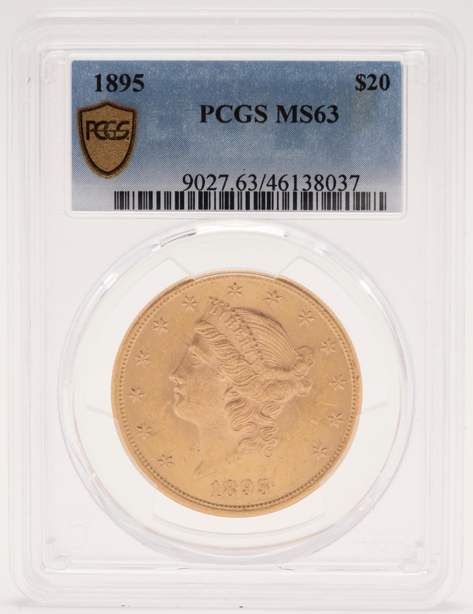 1895 $20 Liberty Head Double Eagle Gold Coin, PCGS MS63 (1 of 4)