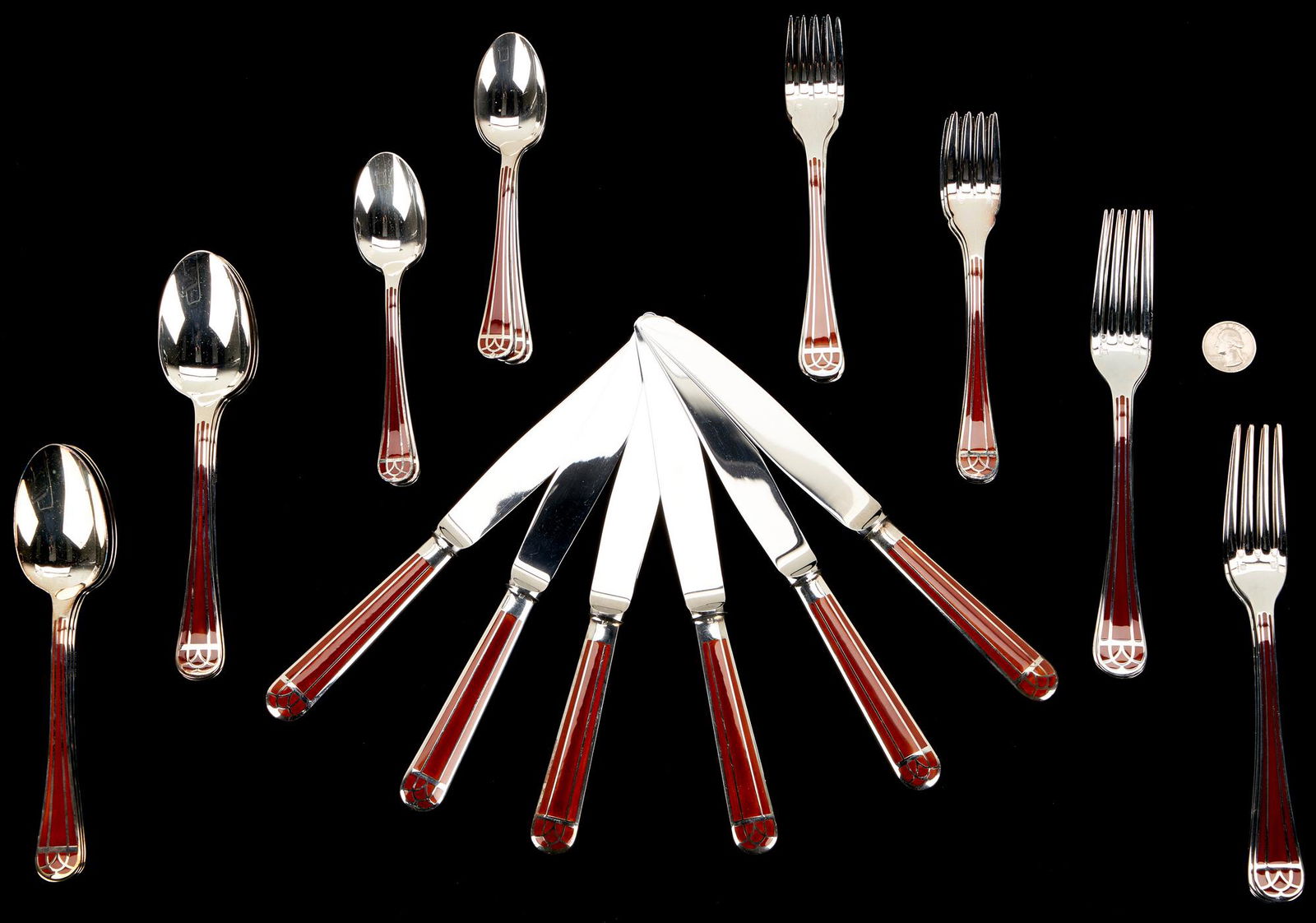 30 Pcs. Christofle Talisman Silverplate Flatware, Service for Six (1 of 7)