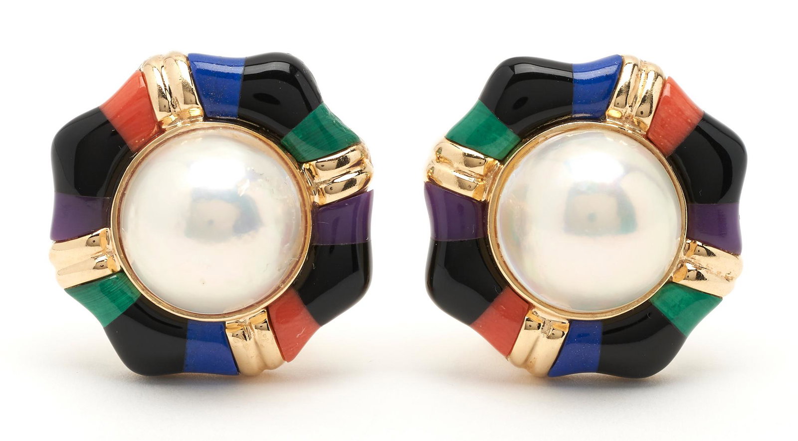 Pr. Asch Grossbardt Mabe Pearl & 14K Gold Earrings (1 of 5)