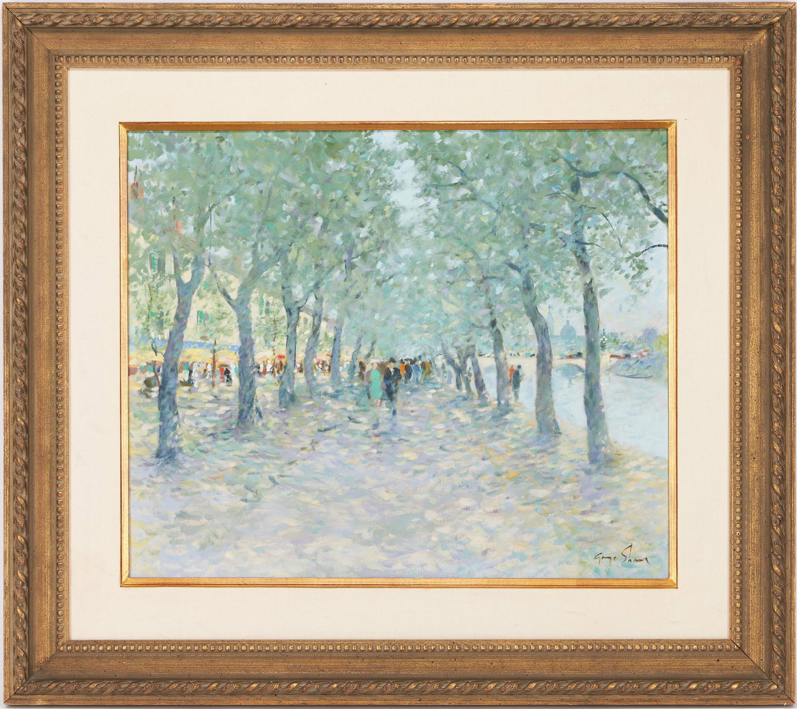 George Shane Oil on Canvas Painting, Paris Street Scene (1 of 9)