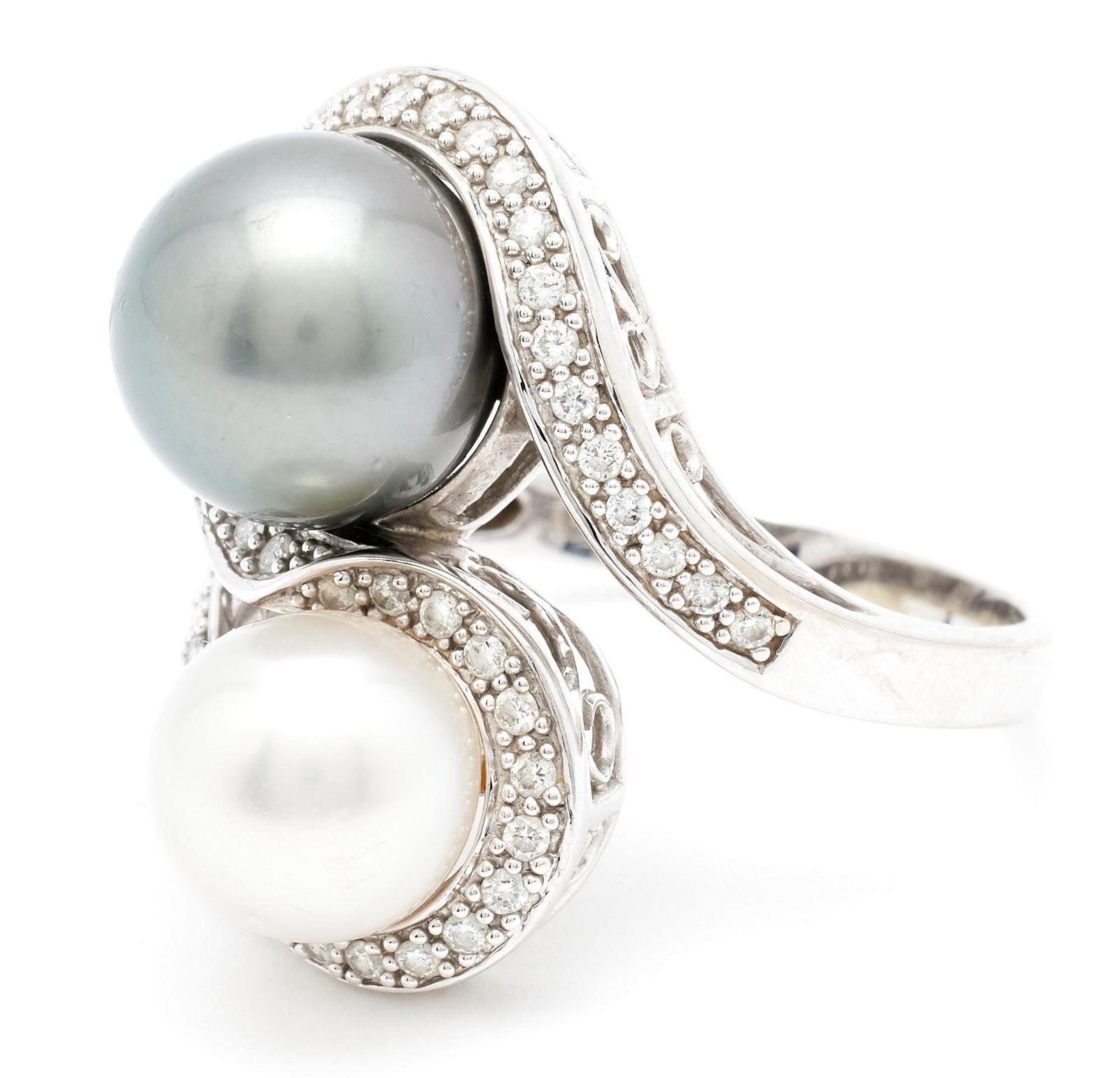 14K Tahitian Pearl & Diamond Ring (1 of 6)