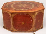 80: NC Painted Octagonal Hat Box, poss. Swisegood