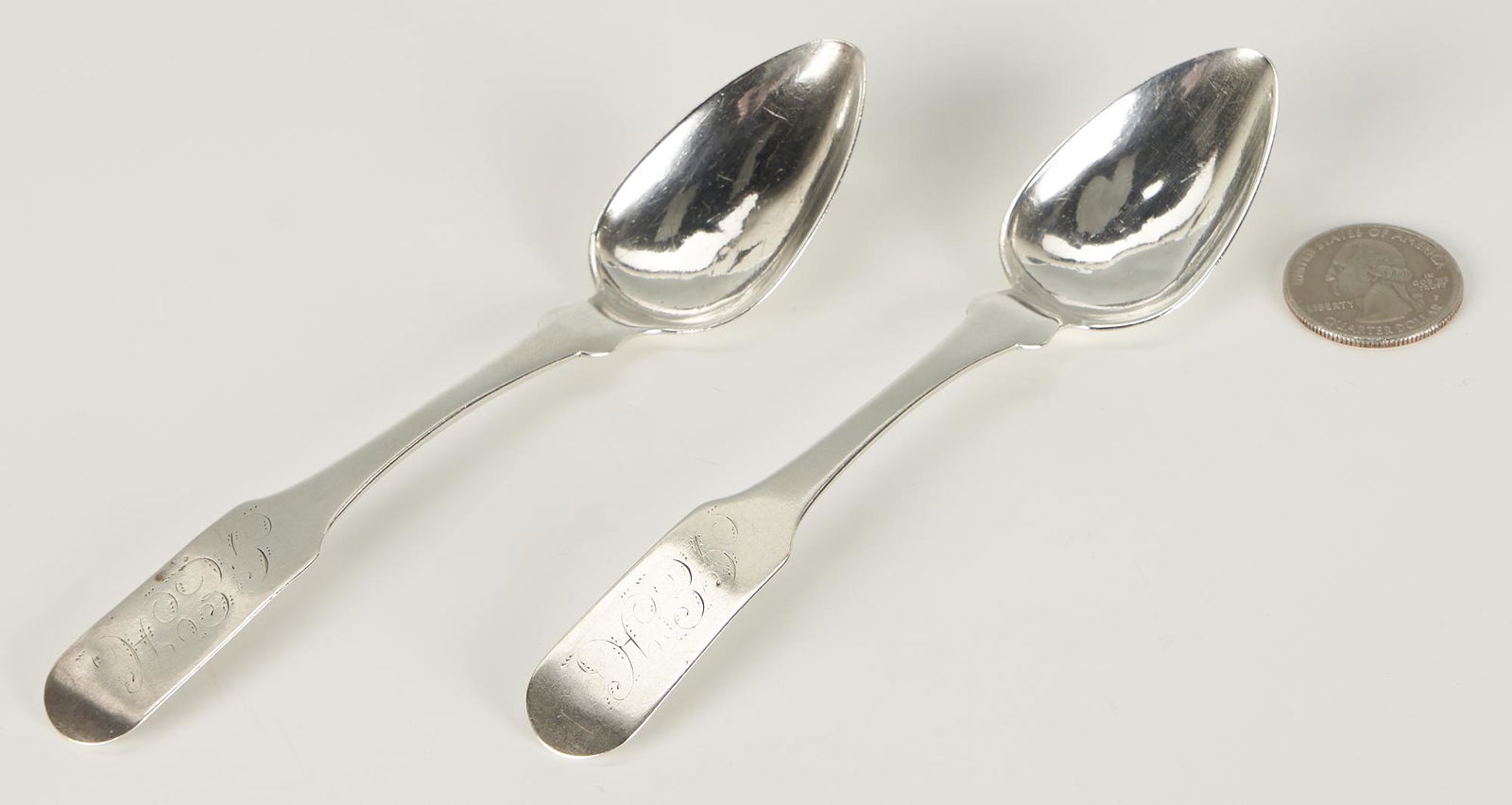 2 Rare Campbell & Prior NC Coin Silver Spoons (1 of 5)