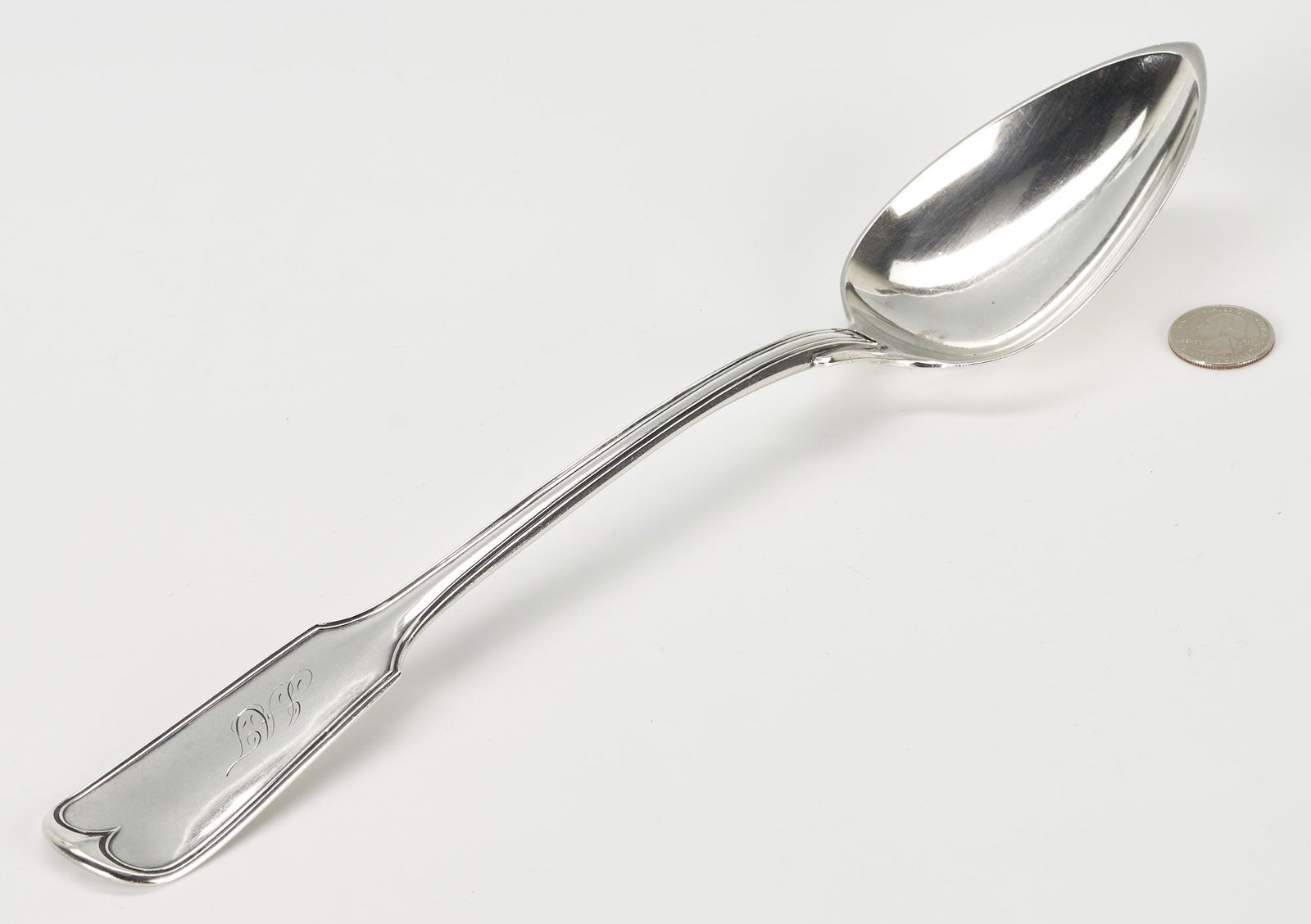 Hyde and Goodrich Coin Silver Rice or Platter Spoon (1 of 4)