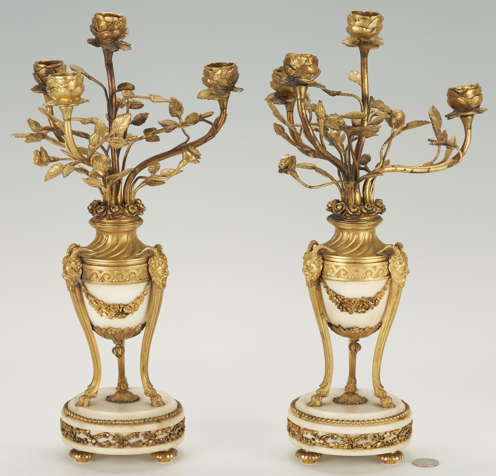 Pair Louis XVI Ormolu & Marble Candelabra (1 of 11)