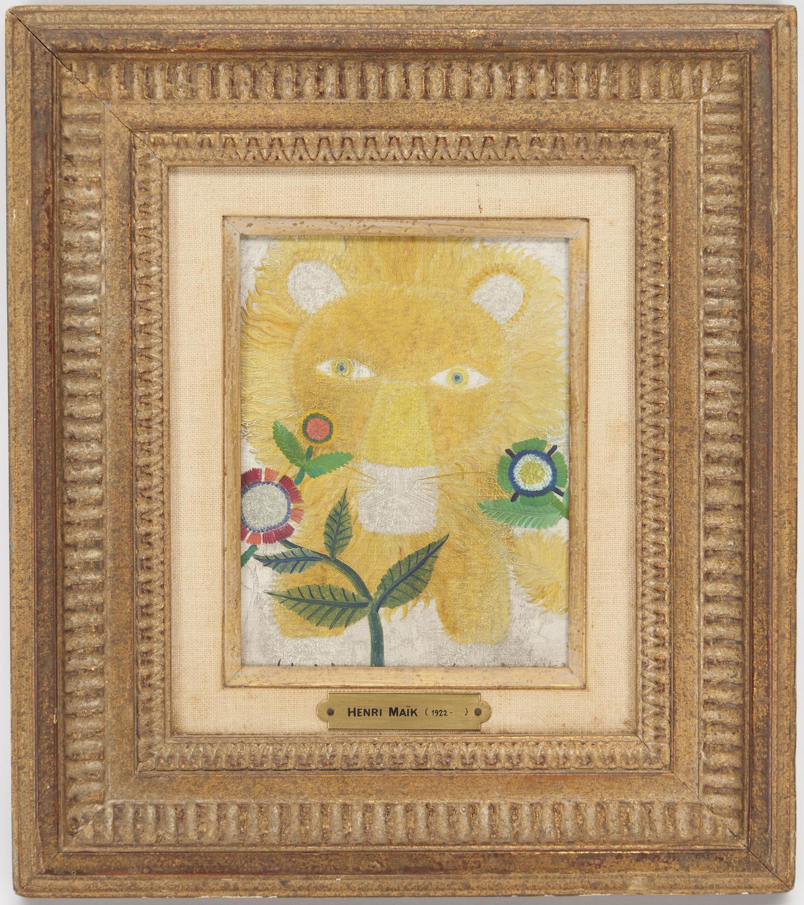 Henri Maik Oil on Canvas Painting of Lion (1 of 13)