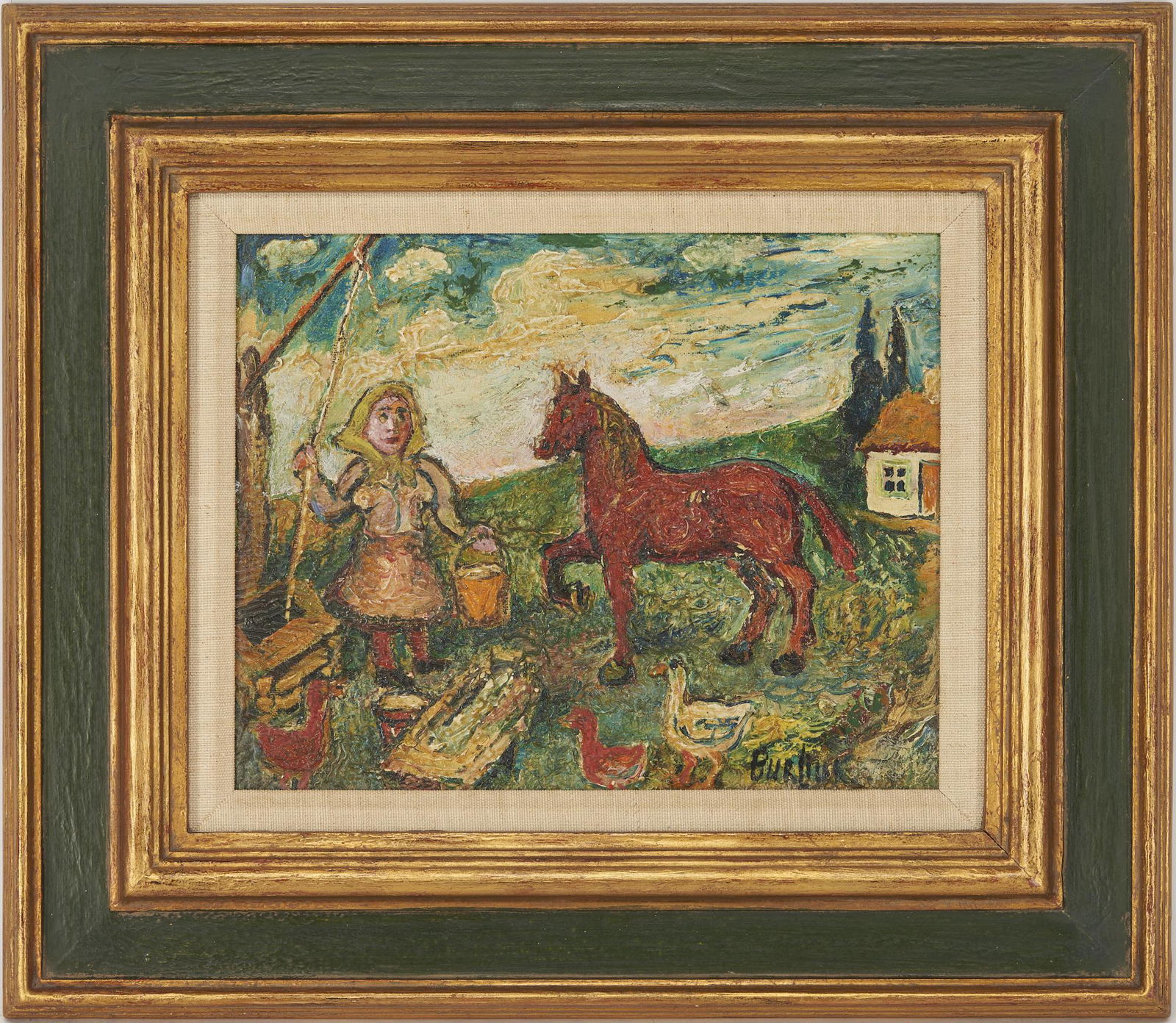 David Burliuk O/B Pastoral Painting, Filling the Trough, Lido Galleries (1 of 14)