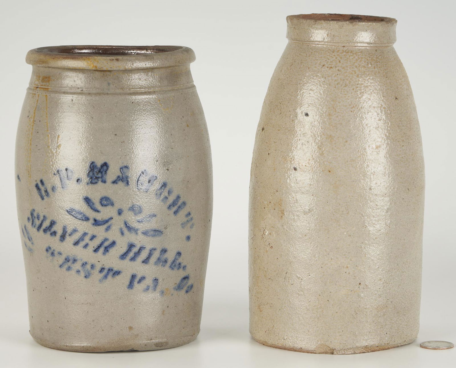 2 Southern Stoneware Pottery Jars, Incl. Haught Silver Hill, West
