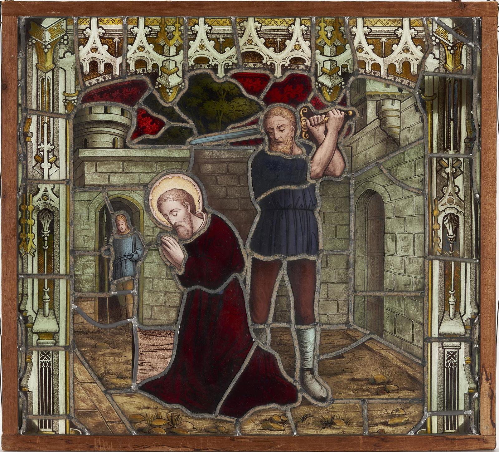European Gothic Style Stained Glass Window, Execution Scene (1 of 13)