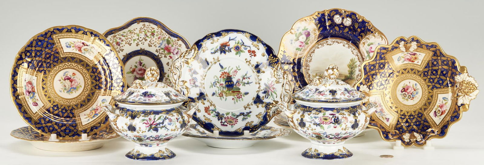 10 Assembled English Cobalt Porcelain Items (1 of 20)