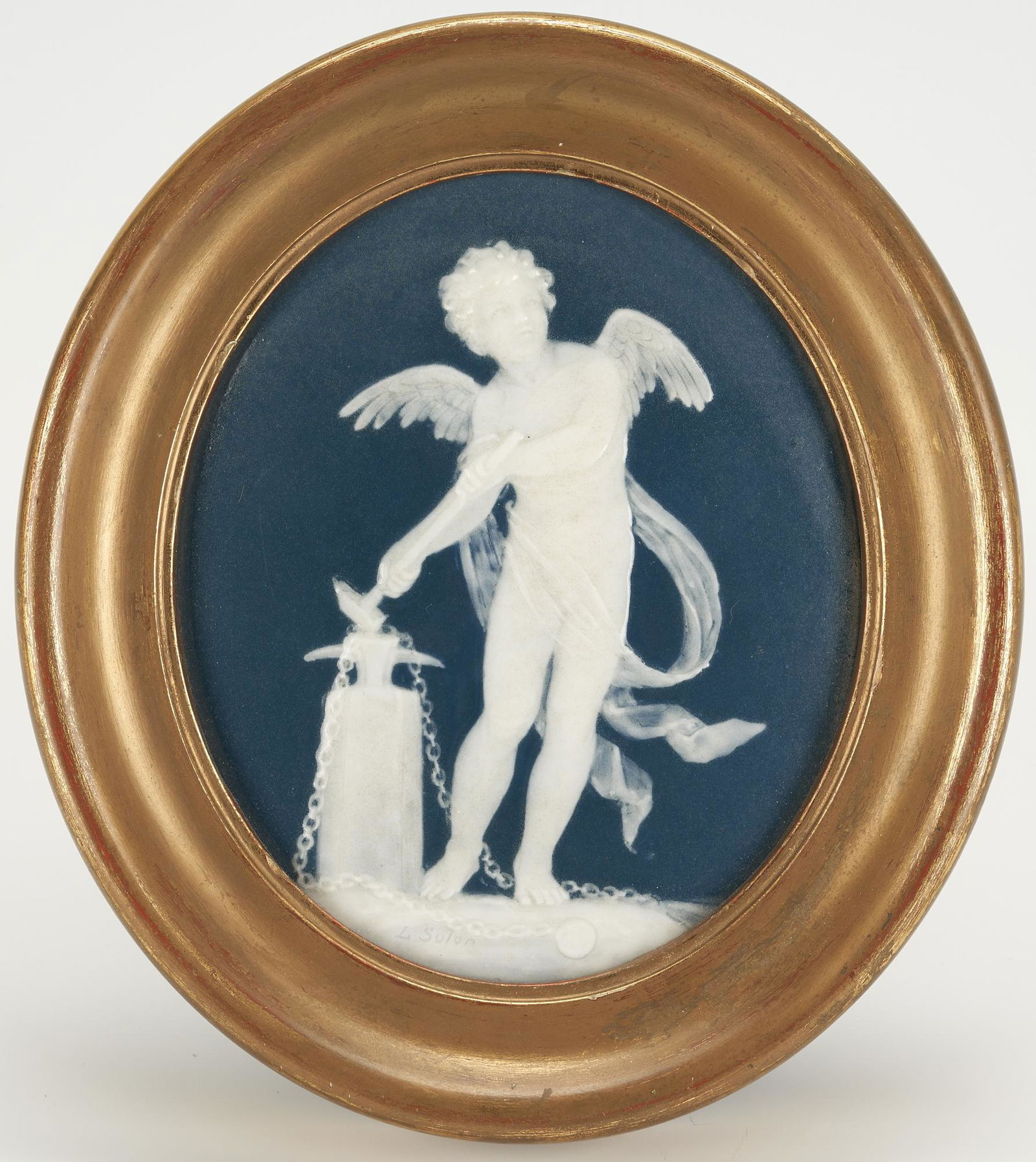 Minton Pate Sur Pate Oval Framed Plaque, L. Solon (1 of 8)