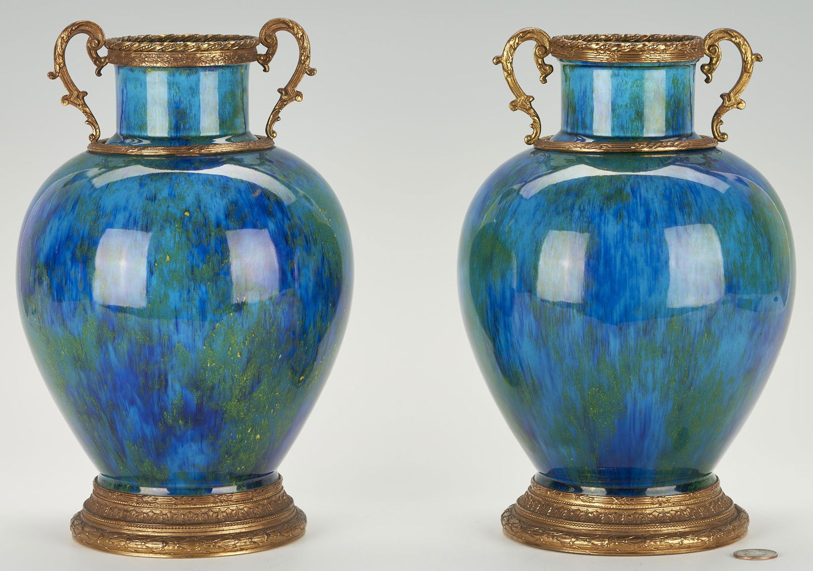 Pair of Paul Milet Bronze Mounted Sevres Flambe Vases (1 of 13)