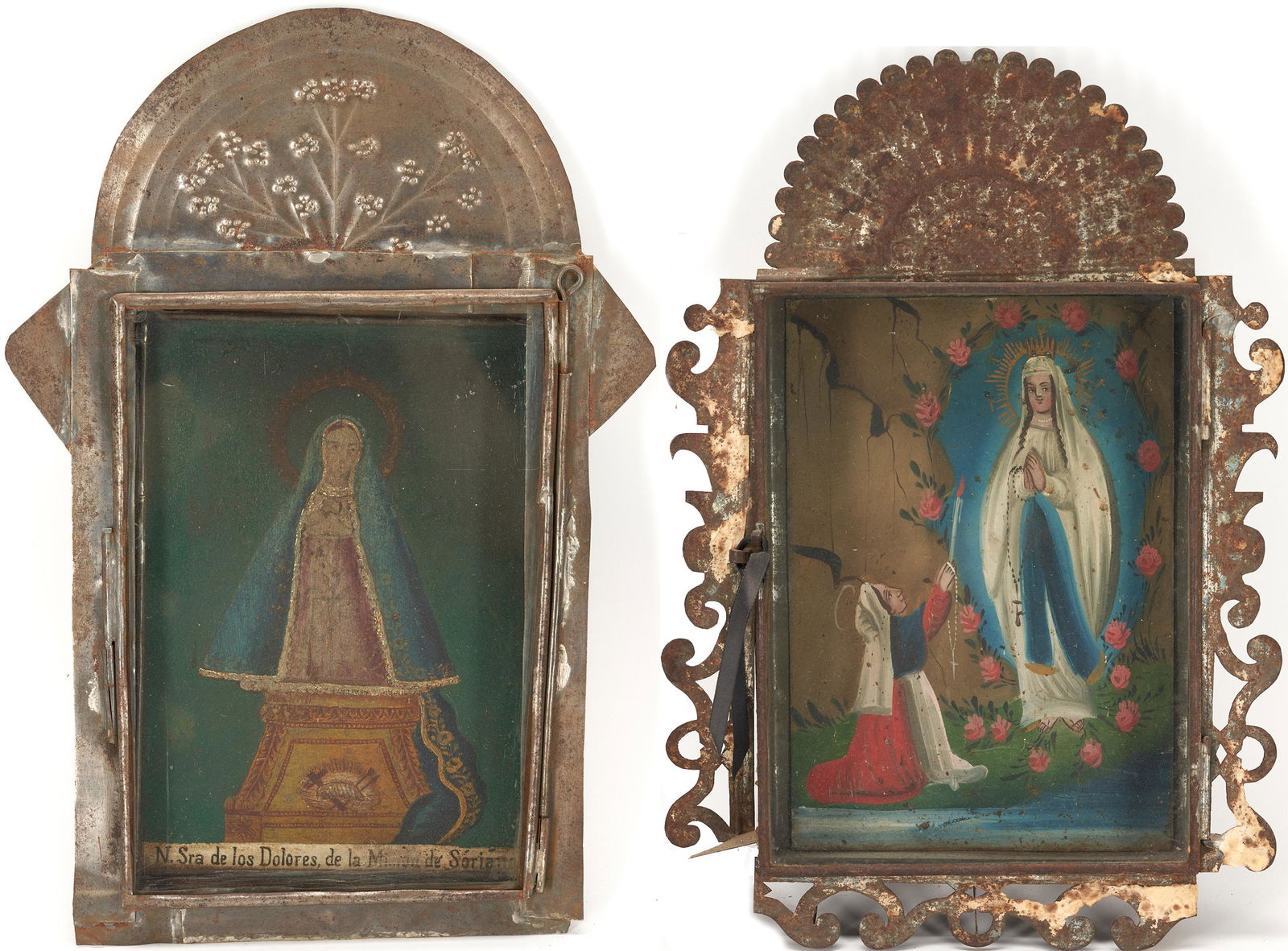 2 Mexican Retablos, Our Lady of Guadalupe & Our Lady of Sorrows (1 of 11)