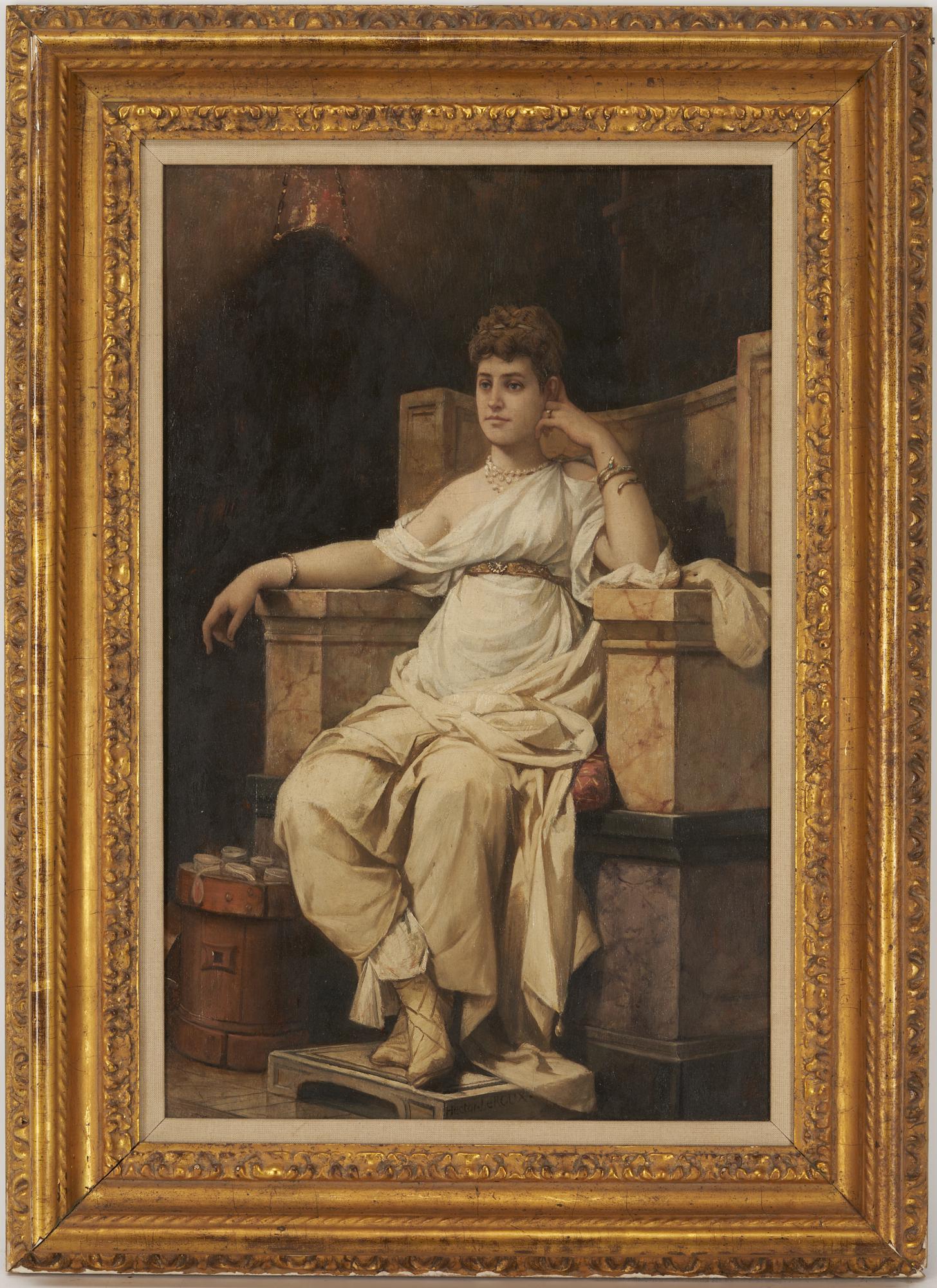 Louis Hector Leroux O/B Painting of Cleopatra Enthroned (1 of 14)